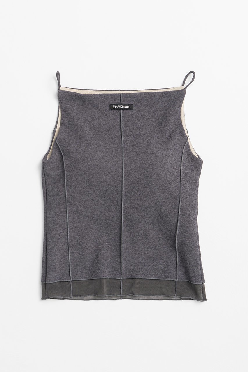 【プランク プロジェクト/PRANK PROJECT】のシアーヘムカップインキャミ / Sheer Hem Cup-In Cami インテリア・キッズ・メンズ・レディースファッション・服の通販 founy(ファニー) 　ファッション　Fashion　レディースファッション　Fashion for Women　トップス・カットソー　Cut & Sew Tops　キャミソール&ノースリーブ　Camisoles & Sleeveless Tops　シャツ・ブラウス・オフィスカジュアル　Elegant Blouses & Button-Ups　ロングTシャツ・Tシャツ　Longline T-Shirts & Tees　カットソー・ベーシックTシャツ　Cut-and-Sewn Tops / Stretch Tees & Basics　インナー　Innerwear　カットソー　Cut and Sewn Top　キャミソール　Camisole, Spaghetti Strap Top　シアー　Sheer, See-Through　ジャケット　Jacket, Outerwear　ジョーゼット　Georgette, Semi-Sheer Fabric　ストレッチ　Stretch, Stretchy Fabric　タンク　Tank Top, Sleeveless Top　ラップ　Wrap, Wrap Design　新作・新入荷　New Arrivals / New In　C.GRY(チャコールグレー)|ID: prp329100004931991 ipo3291000000037017452