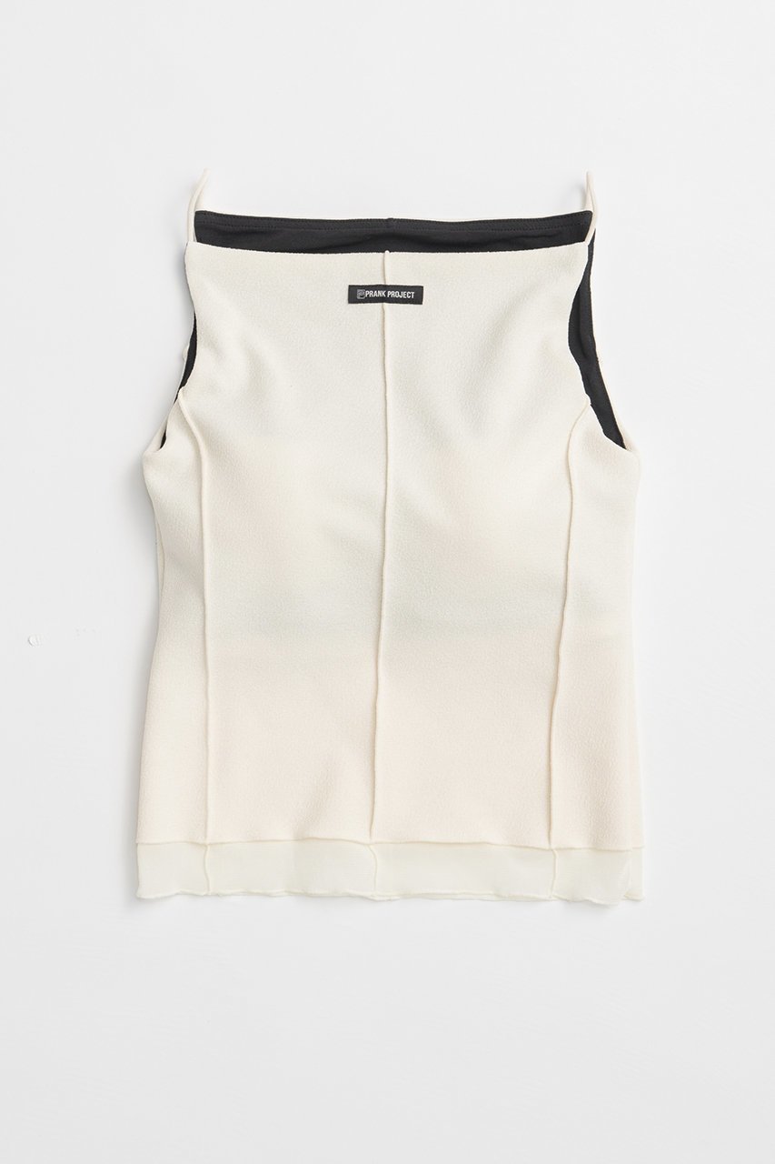 【プランク プロジェクト/PRANK PROJECT】のシアーヘムカップインキャミ / Sheer Hem Cup-In Cami インテリア・キッズ・メンズ・レディースファッション・服の通販 founy(ファニー) 　ファッション　Fashion　レディースファッション　Fashion for Women　トップス・カットソー　Cut & Sew Tops　キャミソール&ノースリーブ　Camisoles & Sleeveless Tops　シャツ・ブラウス・オフィスカジュアル　Elegant Blouses & Button-Ups　ロングTシャツ・Tシャツ　Longline T-Shirts & Tees　カットソー・ベーシックTシャツ　Cut-and-Sewn Tops / Stretch Tees & Basics　インナー　Innerwear　カットソー　Cut and Sewn Top　キャミソール　Camisole, Spaghetti Strap Top　シアー　Sheer, See-Through　ジャケット　Jacket, Outerwear　ジョーゼット　Georgette, Semi-Sheer Fabric　ストレッチ　Stretch, Stretchy Fabric　タンク　Tank Top, Sleeveless Top　ラップ　Wrap, Wrap Design　新作・新入荷　New Arrivals / New In　IVR(アイボリー)|ID: prp329100004931991 ipo3291000000037017453