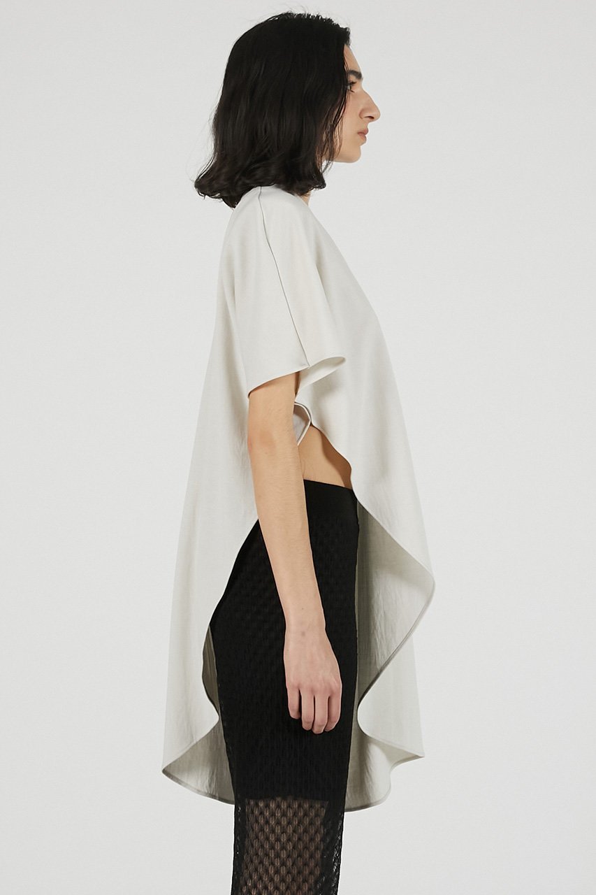 【プランク プロジェクト/PRANK PROJECT】のショルダーパッドアシメケープTシャツ / Shoulder Pad Asymmetrical Cape T-Shirt 人気、トレンドファッション・服の通販 founy(ファニー) 　ファッション　Fashion　レディースファッション　Fashion for Women　トップス・カットソー　Cut & Sew Tops　シャツ・ブラウス・オフィスカジュアル　Elegant Blouses & Button-Ups　ロングTシャツ・Tシャツ　Longline T-Shirts & Tees　カットソー・ベーシックTシャツ　Cut-and-Sewn Tops / Stretch Tees & Basics　アシンメトリー　Asymmetrical Style　エレガント 上品　Elegant　ショート　Short, Short Length　スリーブ　Sleeve, Long Sleeve / Short Sleeve　バランス　Balance, Style Balance　ミックス　Mix, Mixed Style　リネン　Linen, Linen Fabric　新作・新入荷　New Arrivals / New In　other-5|ID: prp329100004931992 ipo3291000000037017468
