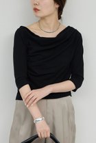 【ガリャルダガランテ/GALLARDAGALANTE】の2WAY ハーフスリーブカットソー 人気、トレンドファッション・服の通販 founy(ファニー) ファッション Fashion レディースファッション Fashion for Women トップス・カットソー Cut & Sew Tops シャツ・ブラウス・オフィスカジュアル Elegant Blouses & Button-Ups ロングTシャツ・Tシャツ Longline T-Shirts & Tees カットソー・ベーシックTシャツ Cut-and-Sewn Tops / Stretch Tees & Basics カットソー Cut and Sewn Top ショート Short, Short Length スリーブ Sleeve, Long Sleeve / Short Sleeve ドレープ Drape, Draping Fabric 新作・新入荷 New Arrivals / New In thumbnail ブラック|ID: prp329100004931999 ipo3291000000037017526