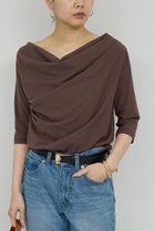 【ガリャルダガランテ/GALLARDAGALANTE】の2WAY ハーフスリーブカットソー 人気、トレンドファッション・服の通販 founy(ファニー) ファッション Fashion レディースファッション Fashion for Women トップス・カットソー Cut & Sew Tops シャツ・ブラウス・オフィスカジュアル Elegant Blouses & Button-Ups ロングTシャツ・Tシャツ Longline T-Shirts & Tees カットソー・ベーシックTシャツ Cut-and-Sewn Tops / Stretch Tees & Basics カットソー Cut and Sewn Top ショート Short, Short Length スリーブ Sleeve, Long Sleeve / Short Sleeve ドレープ Drape, Draping Fabric 新作・新入荷 New Arrivals / New In thumbnail ブラウン|ID: prp329100004931999 ipo3291000000037017527