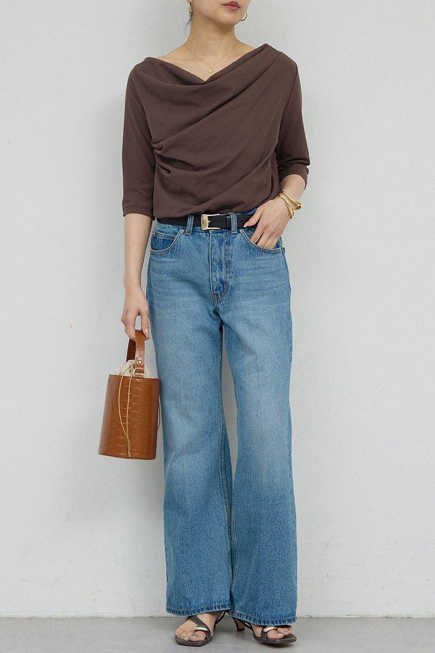 【ガリャルダガランテ/GALLARDAGALANTE】の2WAY ハーフスリーブカットソー 人気、トレンドファッション・服の通販 founy(ファニー) 　ファッション　Fashion　レディースファッション　Fashion for Women　トップス・カットソー　Cut & Sew Tops　シャツ・ブラウス・オフィスカジュアル　Elegant Blouses & Button-Ups　ロングTシャツ・Tシャツ　Longline T-Shirts & Tees　カットソー・ベーシックTシャツ　Cut-and-Sewn Tops / Stretch Tees & Basics　カットソー　Cut and Sewn Top　ショート　Short, Short Length　スリーブ　Sleeve, Long Sleeve / Short Sleeve　ドレープ　Drape, Draping Fabric　新作・新入荷　New Arrivals / New In　other-2|ID: prp329100004931999 ipo3291000000037017528