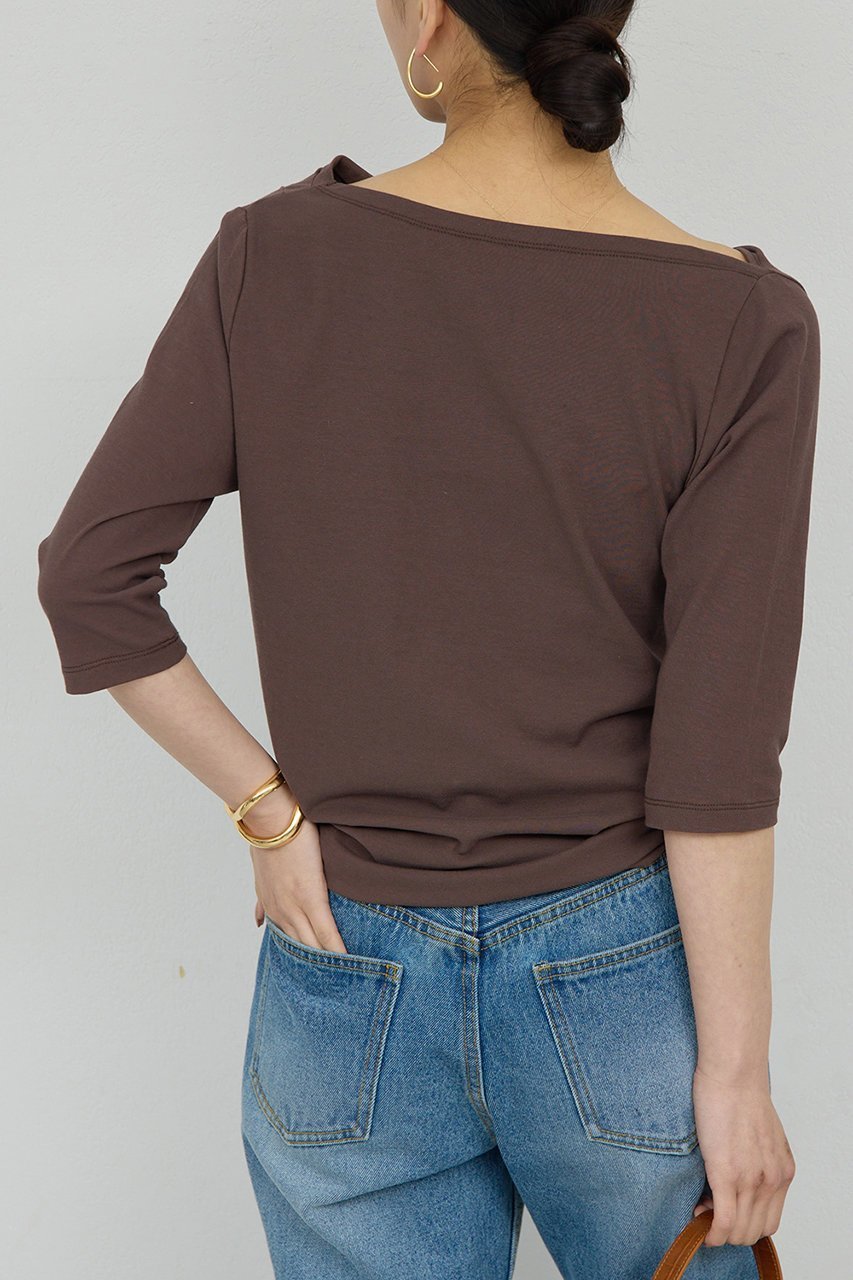 【ガリャルダガランテ/GALLARDAGALANTE】の2WAY ハーフスリーブカットソー 人気、トレンドファッション・服の通販 founy(ファニー) 　ファッション　Fashion　レディースファッション　Fashion for Women　トップス・カットソー　Cut & Sew Tops　シャツ・ブラウス・オフィスカジュアル　Elegant Blouses & Button-Ups　ロングTシャツ・Tシャツ　Longline T-Shirts & Tees　カットソー・ベーシックTシャツ　Cut-and-Sewn Tops / Stretch Tees & Basics　カットソー　Cut and Sewn Top　ショート　Short, Short Length　スリーブ　Sleeve, Long Sleeve / Short Sleeve　ドレープ　Drape, Draping Fabric　新作・新入荷　New Arrivals / New In　other-7|ID: prp329100004931999 ipo3291000000037017533