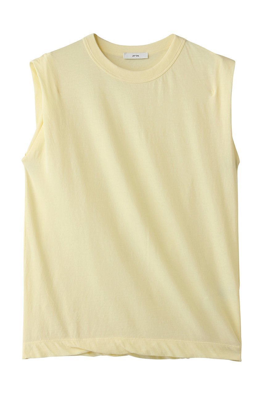 【エイトン/ATON】のFRESCA SINGLE ジャージー タンクトップ インテリア・キッズ・メンズ・レディースファッション・服の通販 founy(ファニー) 　ファッション　Fashion　レディースファッション　Fashion for Women　トップス・カットソー　Cut & Sew Tops　キャミソール&ノースリーブ　Camisoles & Sleeveless Tops　シャツ・ブラウス・オフィスカジュアル　Elegant Blouses & Button-Ups　ロングTシャツ・Tシャツ　Longline T-Shirts & Tees　カットソー・ベーシックTシャツ　Cut-and-Sewn Tops / Stretch Tees & Basics　インド　Indian Textile　キャミソール　Camisole, Spaghetti Strap Top　タンク　Tank Top, Sleeveless Top　夏　Summer　新作・新入荷　New Arrivals / New In　イエロー|ID: prp329100004932001 ipo3291000000037017544