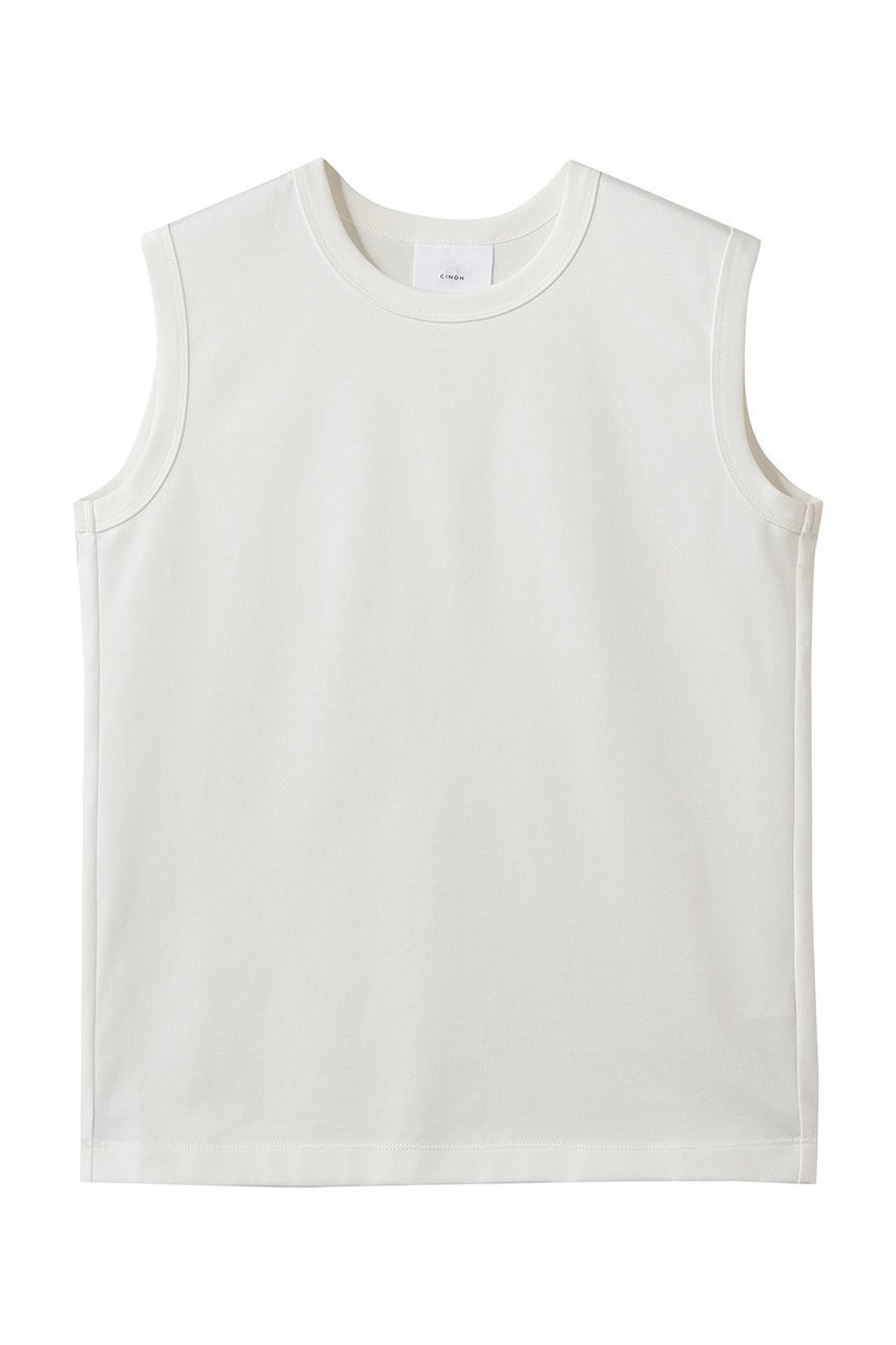 【チノ/CINOH】のREFINA ノースリーブ Tシャツ インテリア・キッズ・メンズ・レディースファッション・服の通販 founy(ファニー) 　ファッション　Fashion　レディースファッション　Fashion for Women　トップス・カットソー　Cut & Sew Tops　キャミソール&ノースリーブ　Camisoles & Sleeveless Tops　シャツ・ブラウス・オフィスカジュアル　Elegant Blouses & Button-Ups　ロングTシャツ・Tシャツ　Longline T-Shirts & Tees　カットソー・ベーシックTシャツ　Cut-and-Sewn Tops / Stretch Tees & Basics　キャミソール　Camisole, Spaghetti Strap Top　シンプル　Simple, Minimal　スリーブ　Sleeve, Long Sleeve / Short Sleeve　タンク　Tank Top, Sleeveless Top　ノースリーブ　Sleeveless, No-Sleeve　エレガント 上品　Elegant　定番　Standard, Basic Item　新作・新入荷　New Arrivals / New In　オフホワイト|ID: prp329100004932002 ipo3291000000037017552