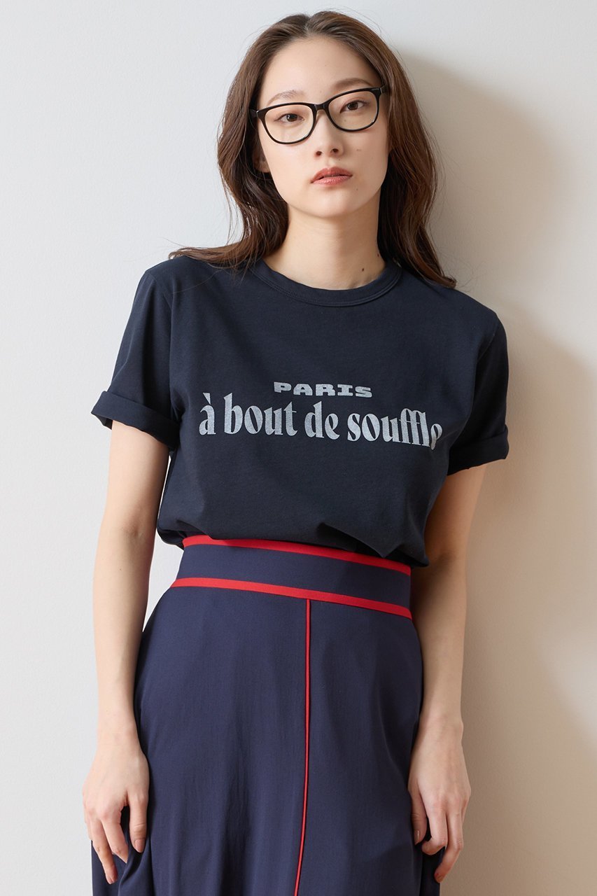 【ティアラ/Tiara】のプリントTシャツ インテリア・キッズ・メンズ・レディースファッション・服の通販 founy(ファニー) 　ファッション　Fashion　レディースファッション　Fashion for Women　トップス・カットソー　Cut & Sew Tops　シャツ・ブラウス・オフィスカジュアル　Elegant Blouses & Button-Ups　ロングTシャツ・Tシャツ　Longline T-Shirts & Tees　カットソー・ベーシックTシャツ　Cut-and-Sewn Tops / Stretch Tees & Basics　おすすめ　Recommended / Our Picks　インナー　Innerwear　コンパクト　Compact, Small Size　ショート　Short, Short Length　ジャケット　Jacket, Outerwear　スリーブ　Sleeve, Long Sleeve / Short Sleeve　フランス　France, French　フレンチ　French, French Style　プリント　Print, Printed Pattern　ヴィンテージ　Vintage Style　新作・新入荷　New Arrivals / New In　ネイビー|ID: prp329100004932006 ipo3291000000037017584