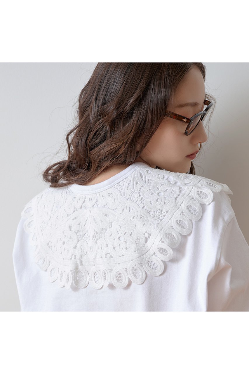 【ティアラ/Tiara】のレースカラーTシャツ インテリア・キッズ・メンズ・レディースファッション・服の通販 founy(ファニー) 　ファッション　Fashion　レディースファッション　Fashion for Women　トップス・カットソー　Cut & Sew Tops　シャツ・ブラウス・オフィスカジュアル　Elegant Blouses & Button-Ups　ロングTシャツ・Tシャツ　Longline T-Shirts & Tees　カットソー・ベーシックTシャツ　Cut-and-Sewn Tops / Stretch Tees & Basics　ショート　Short, Short Length　シンプル　Simple, Minimal　スリーブ　Sleeve, Long Sleeve / Short Sleeve　ボトム　Bottoms, Lower Wear　リラックス　Relax, Relaxed Fit　レース　Lace, Lace Fabric　ヴィンテージ　Vintage Style　新作・新入荷　New Arrivals / New In　ホワイト|ID: prp329100004932007 ipo3291000000037017589