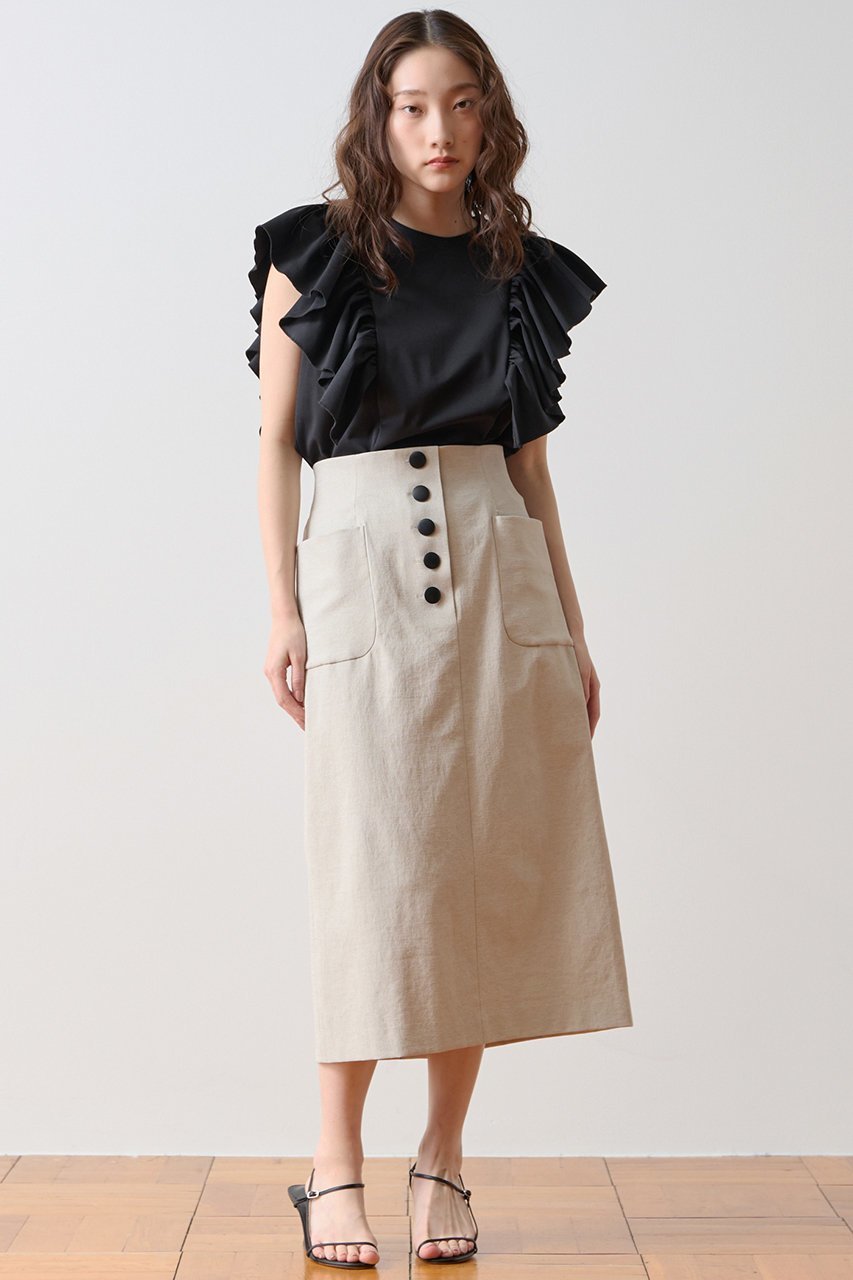 【ティアラ/Tiara】のフリルスリーブトップス 人気、トレンドファッション・服の通販 founy(ファニー) 　ファッション　Fashion　レディースファッション　Fashion for Women　トップス・カットソー　Cut & Sew Tops　シャツ・ブラウス・オフィスカジュアル　Elegant Blouses & Button-Ups　ロングTシャツ・Tシャツ　Longline T-Shirts & Tees　カットソー・ベーシックTシャツ　Cut-and-Sewn Tops / Stretch Tees & Basics　おすすめ　Recommended / Our Picks　カットソー　Cut and Sewn Top　ショート　Short, Short Length　スリーブ　Sleeve, Long Sleeve / Short Sleeve　デニム　Denim, Jeans Material　ノースリーブ　Sleeveless, No-Sleeve　フリル　Frill, Ruffle　ボトム　Bottoms, Lower Wear　夏　Summer　新作・新入荷　New Arrivals / New In　other-2|ID: prp329100004932008 ipo3291000000037017596