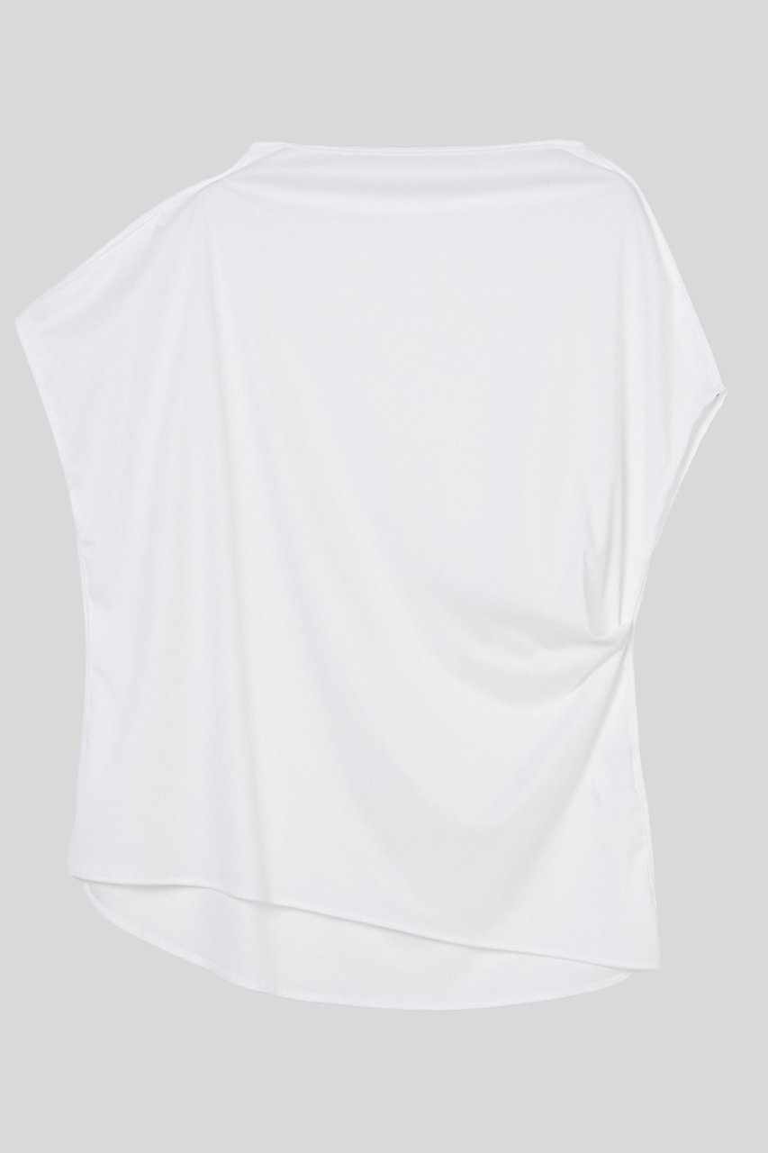 【イロット/IIROT】のサイドタック コットン トップス インテリア・キッズ・メンズ・レディースファッション・服の通販 founy(ファニー) 　ファッション　Fashion　レディースファッション　Fashion for Women　トップス・カットソー　Cut & Sew Tops　シャツ・ブラウス・オフィスカジュアル　Elegant Blouses & Button-Ups　ロングTシャツ・Tシャツ　Longline T-Shirts & Tees　カットソー・ベーシックTシャツ　Cut-and-Sewn Tops / Stretch Tees & Basics　なめらか　Smooth, Silky Texture　アシンメトリー　Asymmetrical Style　コンパクト　Compact, Small Size　ショート　Short, Short Length　シンプル　Simple, Minimal　スリーブ　Sleeve, Long Sleeve / Short Sleeve　ドレープ　Drape, Draping Fabric　パターン　Pattern, Design Print　ボトム　Bottoms, Lower Wear　新作・新入荷　New Arrivals / New In　ホワイト|ID: prp329100004932010 ipo3291000000037017608