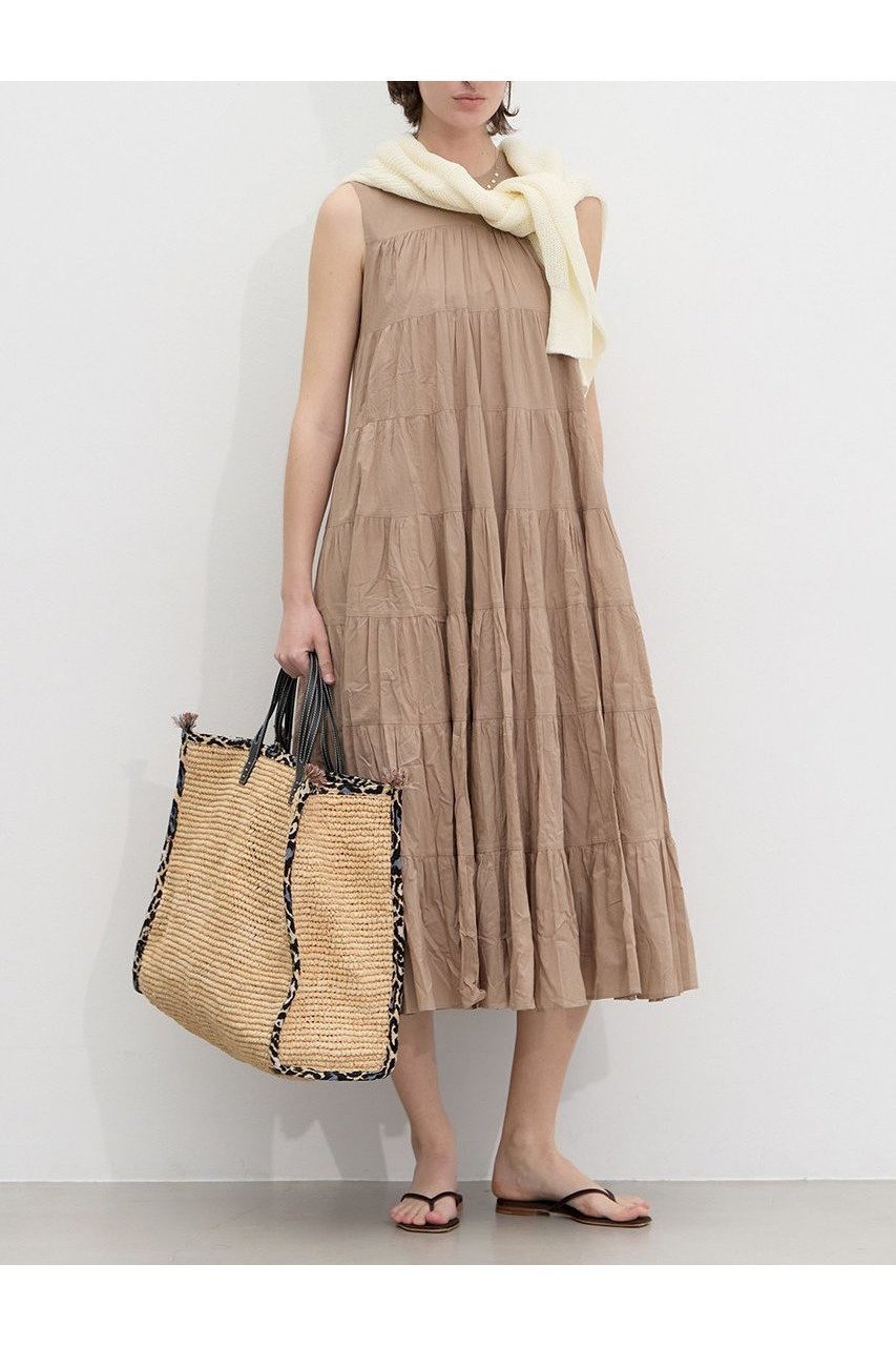 【マルティニーク/martinique】の《別注》【MARIHA】ミューズのドレス インテリア・キッズ・メンズ・レディースファッション・服の通販 founy(ファニー) 　ファッション　Fashion　レディースファッション　Fashion for Women　ワンピース　Dresses　フォーマル・パーティードレス・結婚式用ドレス　Elegant & Casual Dresses　チュニック　Tunic Tops & Dresses　インド　Indian Textile　ジャケット　Jacket, Outerwear　チュニック　Tunic, Long Top　ティアード　Tiered, Tiered Style　ドレス　Dress, One-Piece　ノースリーブ　Sleeveless, No-Sleeve　バランス　Balance, Style Balance　別注　Limited Edition, Custom Order　ロング　Long, Long-Length　エレガント 上品　Elegant　新作・新入荷　New Arrivals / New In　ブラウン|ID: prp329100004932014 ipo3291000000037017639