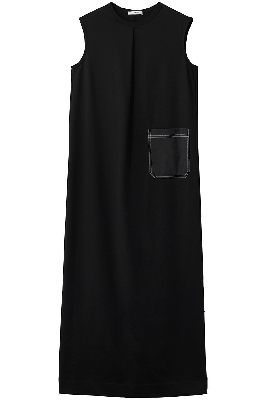 【チノ/CINOH】のREFINA ストラクチャード スリーブレス ドレス 人気、トレンドファッション・服の通販 founy(ファニー) 　ファッション　Fashion　レディースファッション　Fashion for Women　ワンピース　Dresses　フォーマル・パーティードレス・結婚式用ドレス　Elegant & Casual Dresses　チュニック　Tunic Tops & Dresses　サテン　Satin, Glossy Fabric　スリーブ　Sleeve, Long Sleeve / Short Sleeve　チュニック　Tunic, Long Top　ドレス　Dress, One-Piece　ポケット　Pocket, Pocket Detail　ロング　Long, Long-Length　定番　Standard, Basic Item　新作・新入荷　New Arrivals / New In　 other-1|ID: prp329100004932018 ipo3291000000037017665