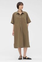 【マーガレットハウエル/MARGARET HOWELL】のCOTTON LINEN PLAIN WEAVE DRESS カーキ|ID: prp329100004932023 ipo3291000000037017714