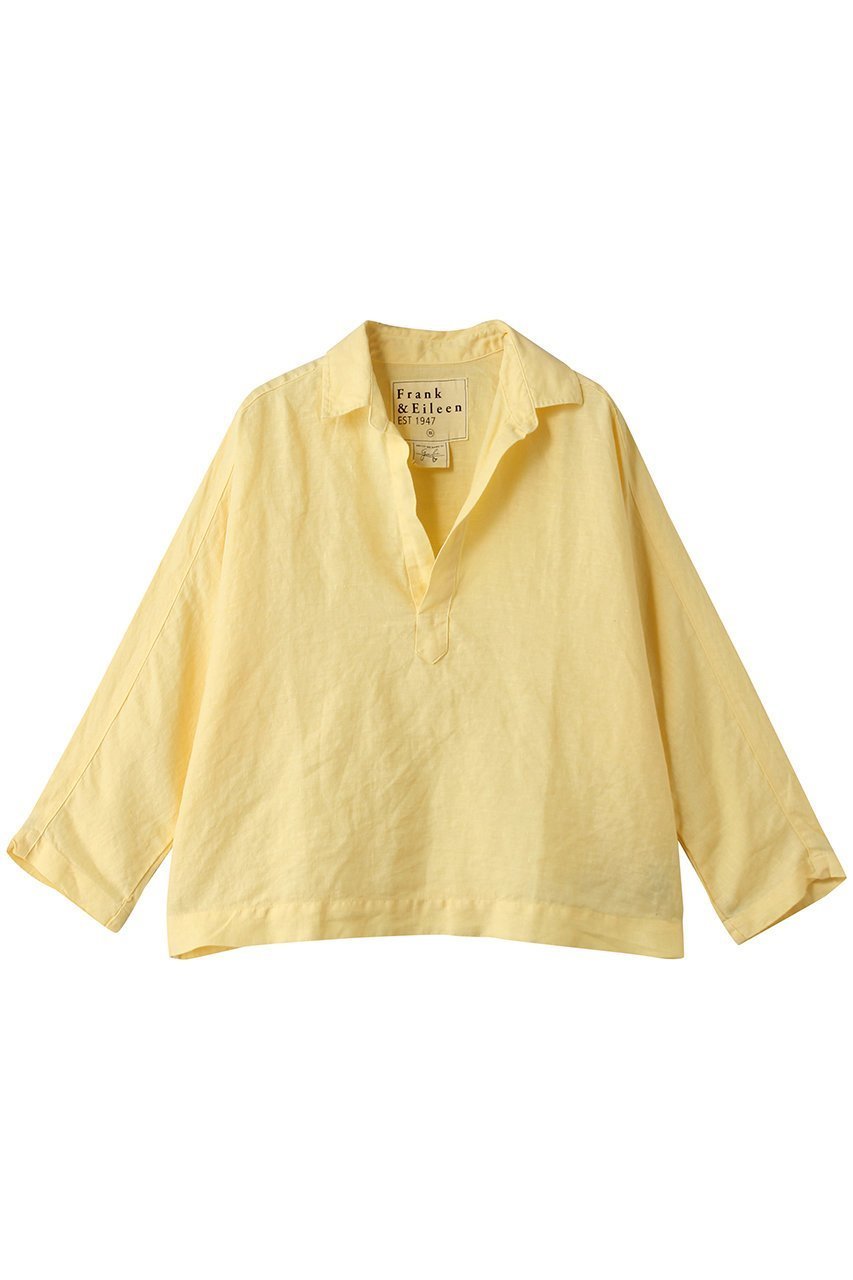 【フランク&アイリーン/Frank&Eileen】のGABI ウォッシュドリネン スキッパーシャツ 人気、トレンドファッション・服の通販 founy(ファニー) 　ファッション　Fashion　レディースファッション　Fashion for Women　トップス・カットソー　Cut & Sew Tops　シャツ・ブラウス・オフィスカジュアル　Elegant Blouses & Button-Ups　スキッパー　Skipper, Open Collar　スリーブ　Sleeve, Long Sleeve / Short Sleeve　センター　Center, Center Line　デコルテ　Décolleté, Neckline　デニム　Denim, Jeans Material　ボトム　Bottoms, Lower Wear　リネン　Linen, Linen Fabric　ロング　Long, Long-Length　エレガント 上品　Elegant　定番　Standard, Basic Item　新作・新入荷　New Arrivals / New In　 other-1|ID: prp329100004932030 ipo3291000000037017759