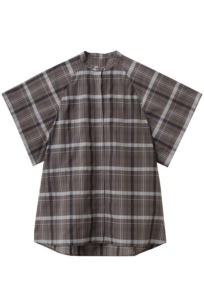 【フローレント/FLORENT】のシアーチェックブラウス インテリア・キッズ・メンズ・レディースファッション・服の通販 founy(ファニー) 　ファッション　Fashion　レディースファッション　Fashion for Women　トップス・カットソー　Cut & Sew Tops　シャツ・ブラウス・オフィスカジュアル　Elegant Blouses & Button-Ups　シアー　Sheer, See-Through　ショート　Short, Short Length　スリーブ　Sleeve, Long Sleeve / Short Sleeve　チェック　Check, Plaid, Tartan　トレンド　Trend, Trending Now　リラックス　Relax, Relaxed Fit　新作・新入荷　New Arrivals / New In　ブラウン|ID: prp329100004932036 ipo3291000000037017801