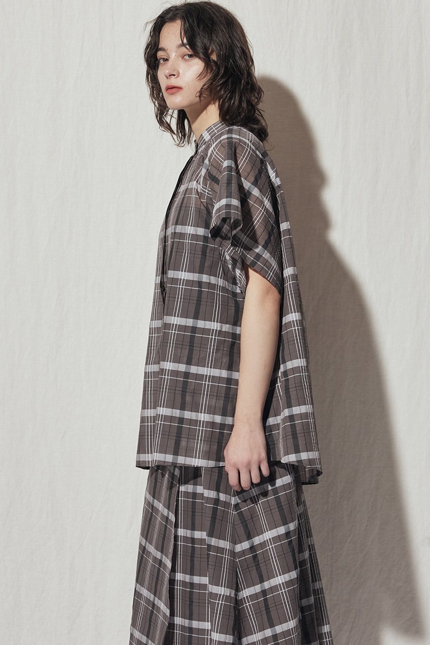 【フローレント/FLORENT】のシアーチェックブラウス 人気、トレンドファッション・服の通販 founy(ファニー) 　ファッション　Fashion　レディースファッション　Fashion for Women　トップス・カットソー　Cut & Sew Tops　シャツ・ブラウス・オフィスカジュアル　Elegant Blouses & Button-Ups　シアー　Sheer, See-Through　ショート　Short, Short Length　スリーブ　Sleeve, Long Sleeve / Short Sleeve　チェック　Check, Plaid, Tartan　トレンド　Trend, Trending Now　リラックス　Relax, Relaxed Fit　新作・新入荷　New Arrivals / New In　other-6|ID: prp329100004932036 ipo3291000000037017806