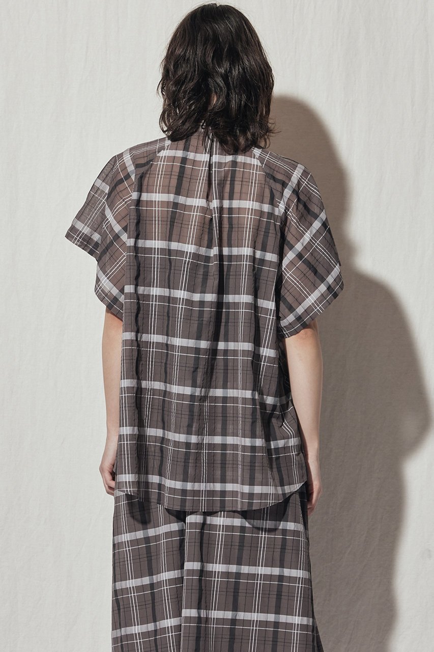 【フローレント/FLORENT】のシアーチェックブラウス 人気、トレンドファッション・服の通販 founy(ファニー) 　ファッション　Fashion　レディースファッション　Fashion for Women　トップス・カットソー　Cut & Sew Tops　シャツ・ブラウス・オフィスカジュアル　Elegant Blouses & Button-Ups　シアー　Sheer, See-Through　ショート　Short, Short Length　スリーブ　Sleeve, Long Sleeve / Short Sleeve　チェック　Check, Plaid, Tartan　トレンド　Trend, Trending Now　リラックス　Relax, Relaxed Fit　新作・新入荷　New Arrivals / New In　other-7|ID: prp329100004932036 ipo3291000000037017807