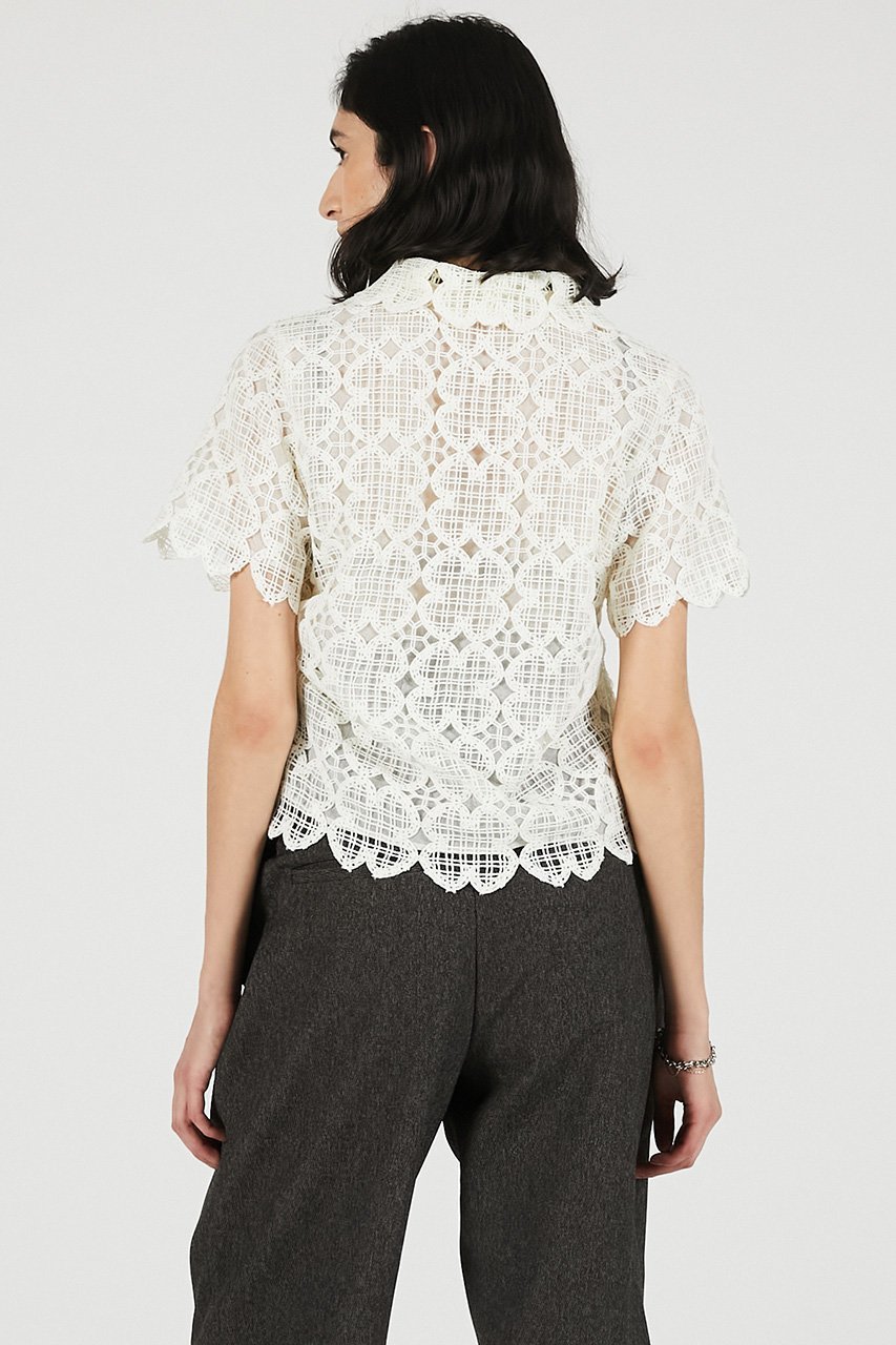 【プランク プロジェクト/PRANK PROJECT】のスカラップクローバーレーストップ / Scallop Clover Lace Top 人気、トレンドファッション・服の通販 founy(ファニー) 　ファッション　Fashion　レディースファッション　Fashion for Women　トップス・カットソー　Cut & Sew Tops　シャツ・ブラウス・オフィスカジュアル　Elegant Blouses & Button-Ups　おすすめ　Recommended / Our Picks　エレガント 上品　Elegant　コンパクト　Compact, Small Size　シアー　Sheer, See-Through　ショート　Short, Short Length　スリーブ　Sleeve, Long Sleeve / Short Sleeve　ハンド　Hand, Handmade　レース　Lace, Lace Fabric　新作・新入荷　New Arrivals / New In　other-7|ID: prp329100004932039 ipo3291000000037017838