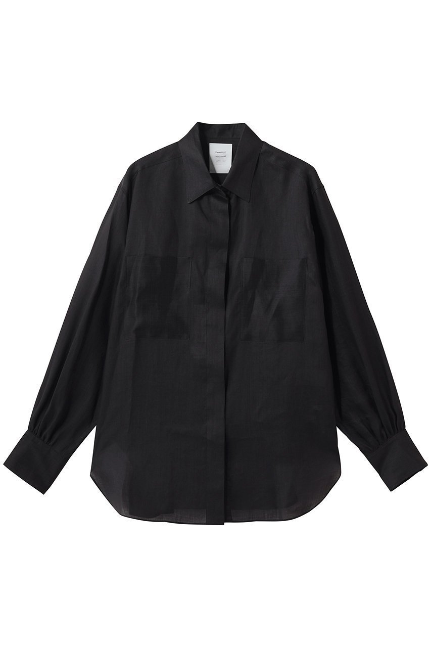 【その他のブランド/Other】のラミールシャツ インテリア・キッズ・メンズ・レディースファッション・服の通販 founy(ファニー) 　ファッション　Fashion　レディースファッション　Fashion for Women　トップス・カットソー　Cut & Sew Tops　シャツ・ブラウス・オフィスカジュアル　Elegant Blouses & Button-Ups　スリーブ　Sleeve, Long Sleeve / Short Sleeve　デニム　Denim, Jeans Material　フォルム　Silhouette, Form　ミックス　Mix, Mixed Style　ロング　Long, Long-Length　エレガント 上品　Elegant　新作・新入荷　New Arrivals / New In　ブラック|ID: prp329100004932046 ipo3291000000037017886