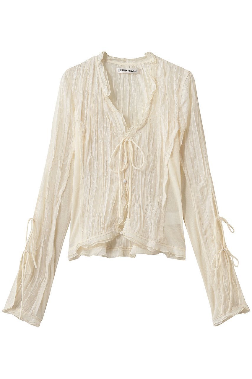 【プランク プロジェクト/PRANK PROJECT】のシアードットスリムシャツ インテリア・キッズ・メンズ・レディースファッション・服の通販 founy(ファニー) 　ファッション　Fashion　レディースファッション　Fashion for Women　トップス・カットソー　Cut & Sew Tops　シャツ・ブラウス・オフィスカジュアル　Elegant Blouses & Button-Ups　コンパクト　Compact, Small Size　シフォン　Chiffon, Lightweight Fabric　ジャカード／ジャガード　Jacquard, Woven Pattern　スリーブ　Sleeve, Long Sleeve / Short Sleeve　テレコ　Ribbed, Rib Stitch　ドット　Polka Dot, Dot Pattern　パーティ　Party, Party Style　フェミニン　Feminine, Girly　ロング　Long, Long-Length　新作・新入荷　New Arrivals / New In　IVR(アイボリー)|ID: prp329100004932049 ipo3291000000037017906