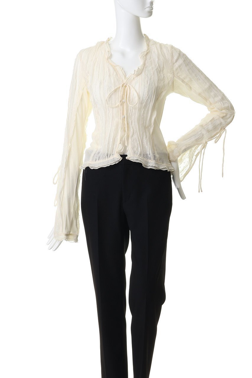 【プランク プロジェクト/PRANK PROJECT】のシアードットスリムシャツ 人気、トレンドファッション・服の通販 founy(ファニー) 　ファッション　Fashion　レディースファッション　Fashion for Women　トップス・カットソー　Cut & Sew Tops　シャツ・ブラウス・オフィスカジュアル　Elegant Blouses & Button-Ups　コンパクト　Compact, Small Size　シフォン　Chiffon, Lightweight Fabric　ジャカード／ジャガード　Jacquard, Woven Pattern　スリーブ　Sleeve, Long Sleeve / Short Sleeve　テレコ　Ribbed, Rib Stitch　ドット　Polka Dot, Dot Pattern　パーティ　Party, Party Style　フェミニン　Feminine, Girly　ロング　Long, Long-Length　新作・新入荷　New Arrivals / New In　other-2|ID: prp329100004932049 ipo3291000000037017907