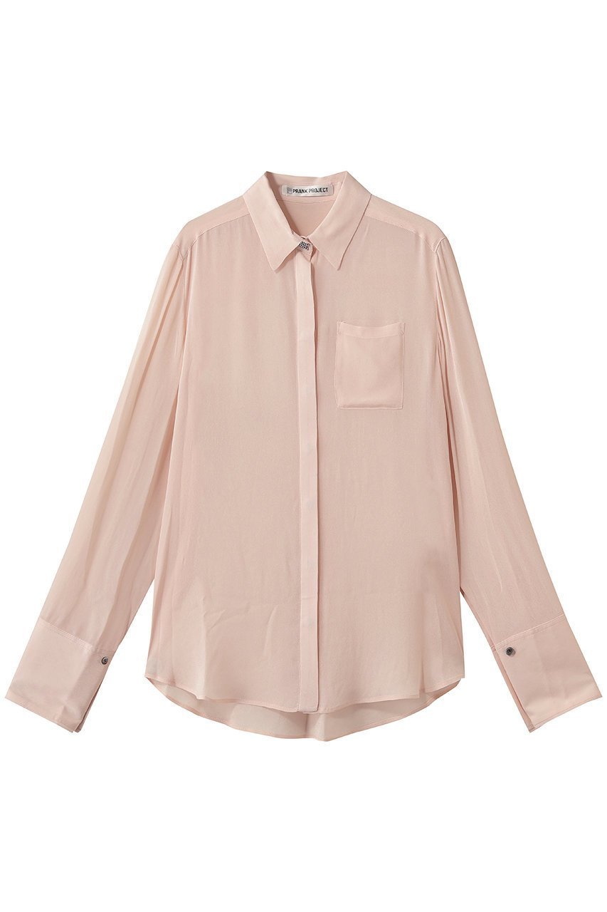 【プランク プロジェクト/PRANK PROJECT】のシルクライクモチーフシャツ インテリア・キッズ・メンズ・レディースファッション・服の通販 founy(ファニー) 　ファッション　Fashion　レディースファッション　Fashion for Women　トップス・カットソー　Cut & Sew Tops　シャツ・ブラウス・オフィスカジュアル　Elegant Blouses & Button-Ups　とろみ　Fluid, Flowy Fabric　カフス　Cuff Design　シアー　Sheer, See-Through　シフォン　Chiffon, Lightweight Fabric　ジャケット　Jacket, Outerwear　スリーブ　Sleeve, Long Sleeve / Short Sleeve　ドット　Polka Dot, Dot Pattern　プリント　Print, Printed Pattern　メタル　Metal, Metal Parts　モチーフ　Motif, Design Theme　ロング　Long, Long-Length　新作・新入荷　New Arrivals / New In　長袖　Long Sleeve, Full Sleeve　PNK(ピンク)|ID: prp329100004932050 ipo3291000000037017913