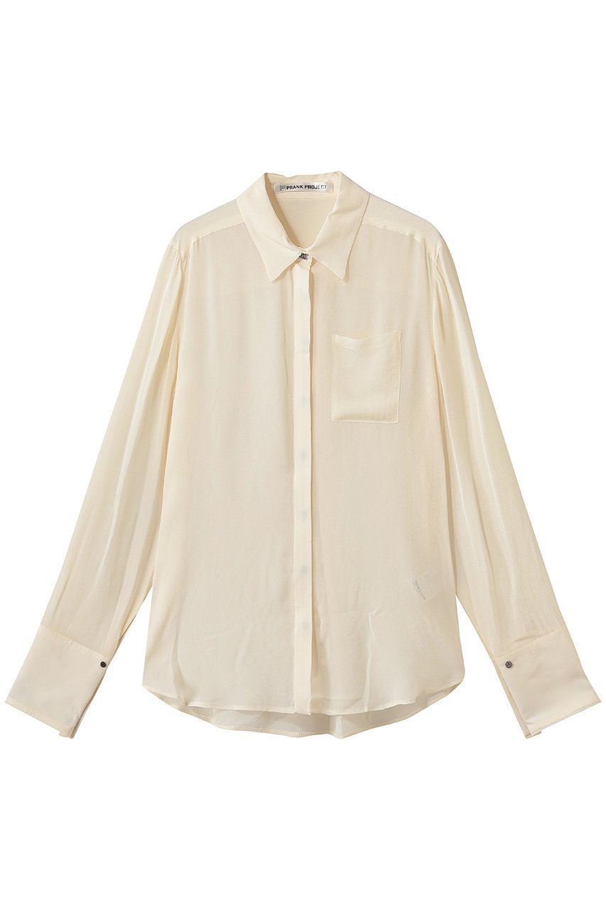 【プランク プロジェクト/PRANK PROJECT】のシルクライクモチーフシャツ インテリア・キッズ・メンズ・レディースファッション・服の通販 founy(ファニー) 　ファッション　Fashion　レディースファッション　Fashion for Women　トップス・カットソー　Cut & Sew Tops　シャツ・ブラウス・オフィスカジュアル　Elegant Blouses & Button-Ups　とろみ　Fluid, Flowy Fabric　カフス　Cuff Design　シアー　Sheer, See-Through　シフォン　Chiffon, Lightweight Fabric　ジャケット　Jacket, Outerwear　スリーブ　Sleeve, Long Sleeve / Short Sleeve　ドット　Polka Dot, Dot Pattern　プリント　Print, Printed Pattern　メタル　Metal, Metal Parts　モチーフ　Motif, Design Theme　ロング　Long, Long-Length　新作・新入荷　New Arrivals / New In　長袖　Long Sleeve, Full Sleeve　WHT(ホワイト)|ID: prp329100004932050 ipo3291000000037017914