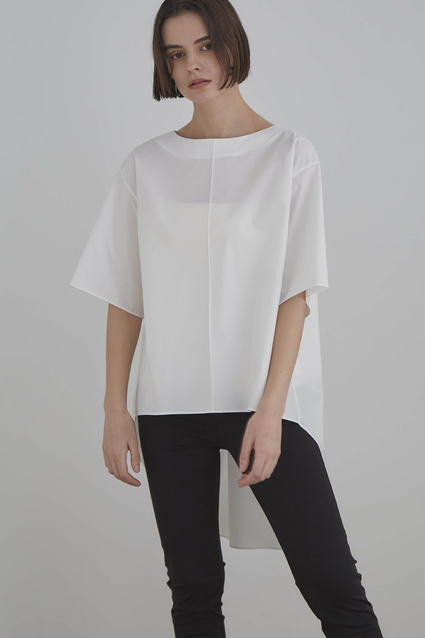 【ル フィル/LE PHIL】の《LE PHIL》SOLOTEX ブロードハーフスリーブブラウス 人気、トレンドファッション・服の通販 founy(ファニー) 　ファッション　Fashion　レディースファッション　Fashion for Women　トップス・カットソー　Cut & Sew Tops　シャツ・ブラウス・オフィスカジュアル　Elegant Blouses & Button-Ups　ショート　Short, Short Length　シンプル　Simple, Minimal　スタンダード　Standard, Basic　ストレッチ　Stretch, Stretchy Fabric　スリーブ　Sleeve, Long Sleeve / Short Sleeve　フロント　Front, Front Design　other-4|ID: prp329100004932051 ipo3291000000037017923