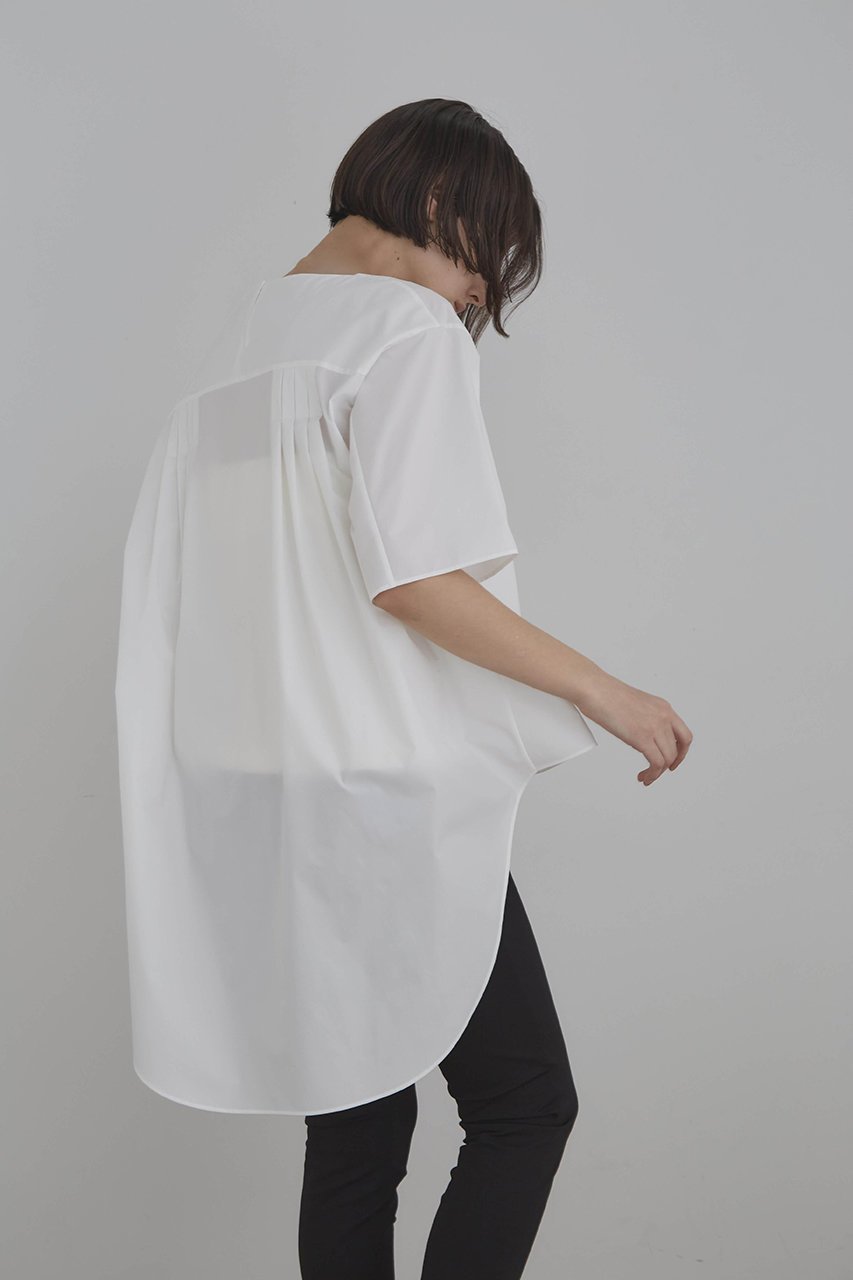 【ル フィル/LE PHIL】の《LE PHIL》SOLOTEX ブロードハーフスリーブブラウス 人気、トレンドファッション・服の通販 founy(ファニー) 　ファッション　Fashion　レディースファッション　Fashion for Women　トップス・カットソー　Cut & Sew Tops　シャツ・ブラウス・オフィスカジュアル　Elegant Blouses & Button-Ups　ショート　Short, Short Length　シンプル　Simple, Minimal　スタンダード　Standard, Basic　ストレッチ　Stretch, Stretchy Fabric　スリーブ　Sleeve, Long Sleeve / Short Sleeve　フロント　Front, Front Design　other-5|ID: prp329100004932051 ipo3291000000037017924