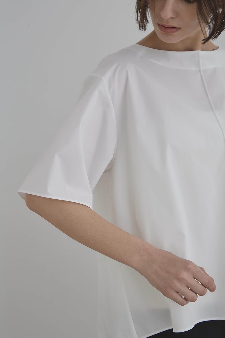 【ル フィル/LE PHIL】の《LE PHIL》SOLOTEX ブロードハーフスリーブブラウス 人気、トレンドファッション・服の通販 founy(ファニー) 　ファッション　Fashion　レディースファッション　Fashion for Women　トップス・カットソー　Cut & Sew Tops　シャツ・ブラウス・オフィスカジュアル　Elegant Blouses & Button-Ups　ショート　Short, Short Length　シンプル　Simple, Minimal　スタンダード　Standard, Basic　ストレッチ　Stretch, Stretchy Fabric　スリーブ　Sleeve, Long Sleeve / Short Sleeve　フロント　Front, Front Design　other-7|ID: prp329100004932051 ipo3291000000037017926