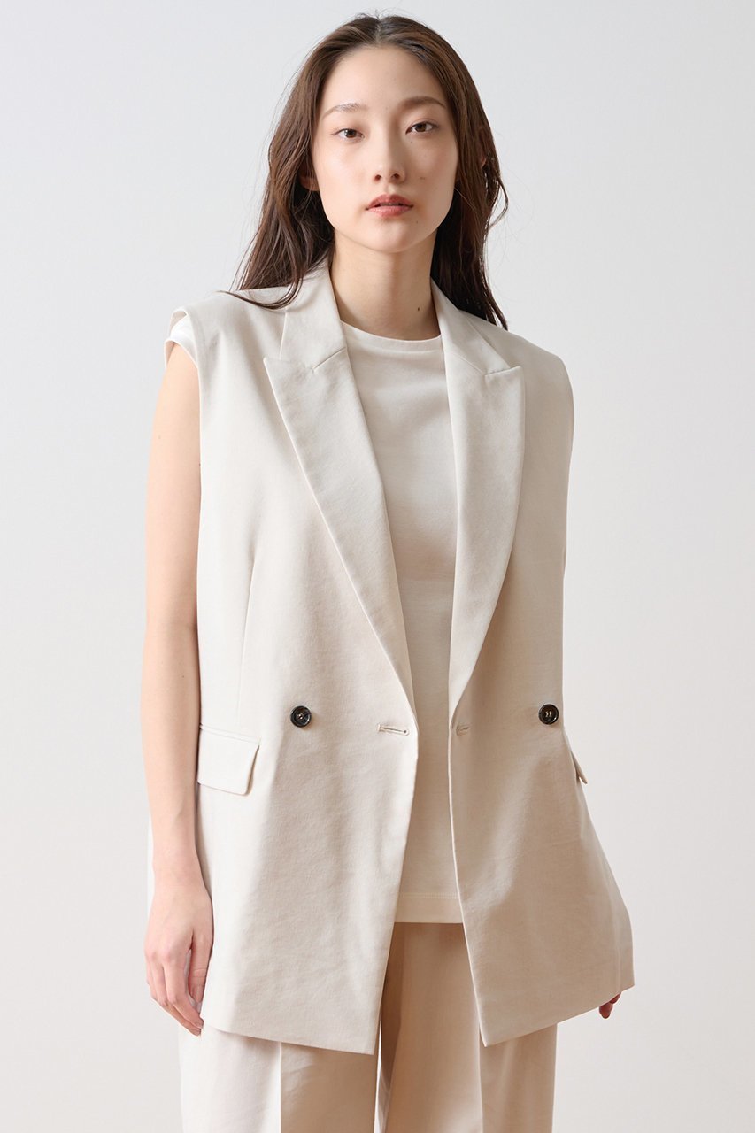 【ティアラ/Tiara】のダブルテーラードジレ 人気、トレンドファッション・服の通販 founy(ファニー) 　ファッション　Fashion　レディースファッション　Fashion for Women　アウター　Coat / Outerwear Collection　レディースジャケット・軽アウター　Jackets　おすすめ　Recommended / Our Picks　シンプル　Simple, Minimal　ジャケット　Jacket, Outerwear　セットアップ　Set-Up, Coordinated Outfit　ノースリーブ　Sleeveless, No-Sleeve　ベスト　Vest, Waistcoat　エレガント 上品　Elegant　夏　Summer　新作・新入荷　New Arrivals / New In　other-5|ID: prp329100004932053 ipo3291000000037017942