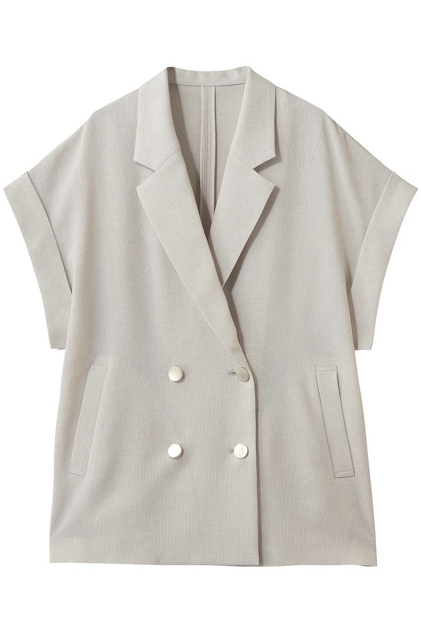 【アルアバイル/allureville】のスラブメッシュフレンチスリーブ A インテリア・キッズ・メンズ・レディースファッション・服の通販 founy(ファニー) 　ファッション　Fashion　レディースファッション　Fashion for Women　アウター　Coat / Outerwear Collection　レディースジャケット・軽アウター　Jackets　おすすめ　Recommended / Our Picks　ジャケット　Jacket, Outerwear　スリーブ　Sleeve, Long Sleeve / Short Sleeve　ダブル　Double, Double-Breasted　フレンチ　French, French Style　メッシュ　Mesh, Net Fabric　夏　Summer　新作・新入荷　New Arrivals / New In　長袖　Long Sleeve, Full Sleeve　ベージュ|ID: prp329100004932056 ipo3291000000037017962