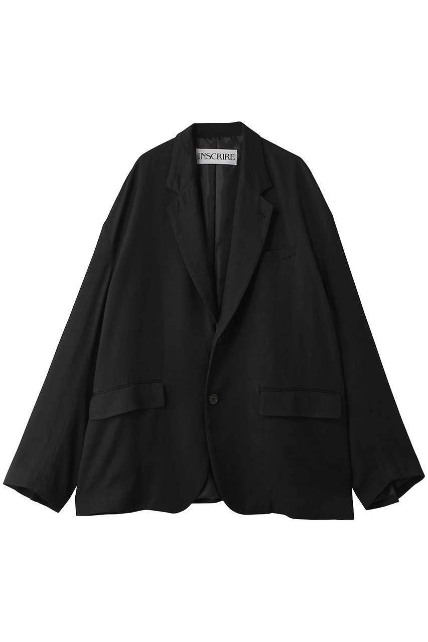 【アンスクリア/INSCRIRE】のヴィスコース オーバー サイズ ジャケット インテリア・キッズ・メンズ・レディースファッション・服の通販 founy(ファニー) 　ファッション　Fashion　レディースファッション　Fashion for Women　アウター　Coat / Outerwear Collection　レディースジャケット・軽アウター　Jackets　ショルダー　Shoulder, Shoulder Strap　ジャケット　Jacket, Outerwear　ドロップ　Drop Shoulder, Dropped Style　パーティ　Party, Party Style　ビジネス 仕事 通勤　Business / Work / Commuting　マニッシュ　Mannish, Boyish　リュクス　Luxury, Elegant, High-End, Chic　エレガント 上品　Elegant　新作・新入荷　New Arrivals / New In　ブラック|ID: prp329100004932057 ipo3291000000037017970