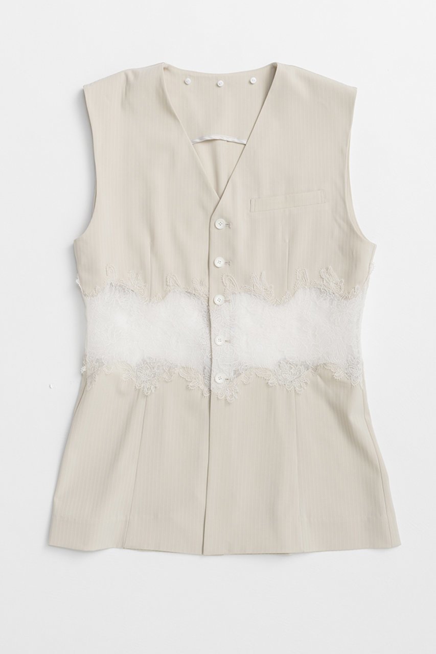 【プランク プロジェクト/PRANK PROJECT】のレースコンビセーラージレ / Lace Combo Sailor Gilet 人気、トレンドファッション・服の通販 founy(ファニー) 　ファッション　Fashion　レディースファッション　Fashion for Women　アウター　Coat / Outerwear Collection　レディースジャケット・軽アウター　Jackets　おすすめ　Recommended / Our Picks　ジャケット　Jacket, Outerwear　ストライプ　Stripe, Striped Pattern　ベスト　Vest, Waistcoat　マニッシュ　Mannish, Boyish　レース　Lace, Lace Fabric　夏　Summer　新作・新入荷　New Arrivals / New In　other-4|ID: prp329100004932058 ipo3291000000037017983