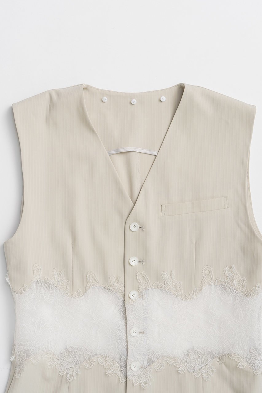 【プランク プロジェクト/PRANK PROJECT】のレースコンビセーラージレ / Lace Combo Sailor Gilet 人気、トレンドファッション・服の通販 founy(ファニー) 　ファッション　Fashion　レディースファッション　Fashion for Women　アウター　Coat / Outerwear Collection　レディースジャケット・軽アウター　Jackets　おすすめ　Recommended / Our Picks　ジャケット　Jacket, Outerwear　ストライプ　Stripe, Striped Pattern　ベスト　Vest, Waistcoat　マニッシュ　Mannish, Boyish　レース　Lace, Lace Fabric　夏　Summer　新作・新入荷　New Arrivals / New In　other-5|ID: prp329100004932058 ipo3291000000037017984