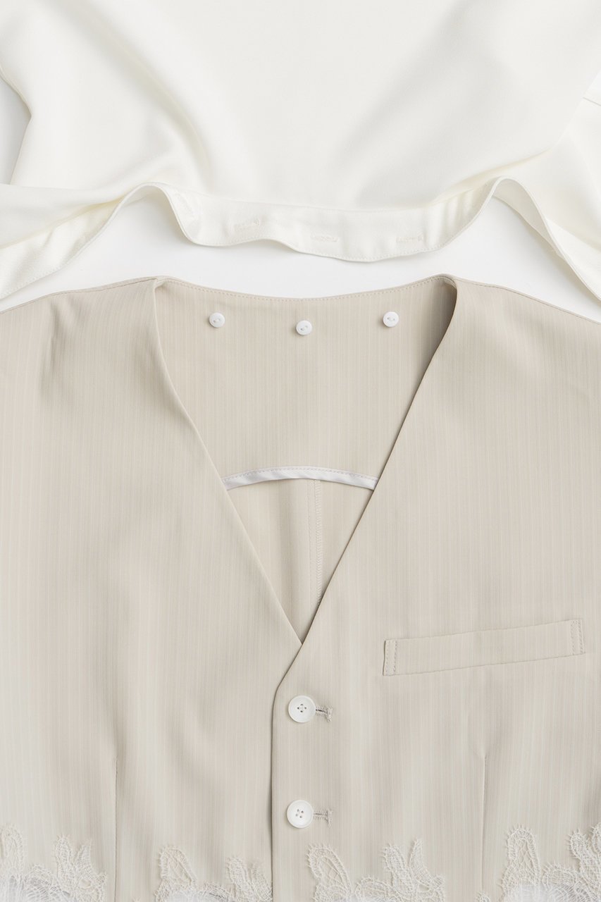 【プランク プロジェクト/PRANK PROJECT】のレースコンビセーラージレ / Lace Combo Sailor Gilet 人気、トレンドファッション・服の通販 founy(ファニー) 　ファッション　Fashion　レディースファッション　Fashion for Women　アウター　Coat / Outerwear Collection　レディースジャケット・軽アウター　Jackets　おすすめ　Recommended / Our Picks　ジャケット　Jacket, Outerwear　ストライプ　Stripe, Striped Pattern　ベスト　Vest, Waistcoat　マニッシュ　Mannish, Boyish　レース　Lace, Lace Fabric　夏　Summer　新作・新入荷　New Arrivals / New In　other-6|ID: prp329100004932058 ipo3291000000037017985