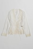 【プランク プロジェクト/PRANK PROJECT】のドットジャガードレースカーディガン / Dot Jacquard Lace Cardigan WHT(ホワイト)|ID: prp329100004932062 ipo3291000000037018020