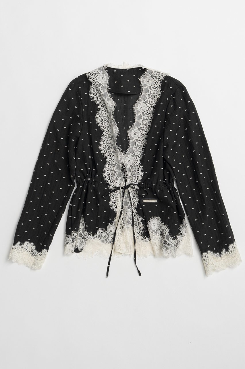 【プランク プロジェクト/PRANK PROJECT】のドットジャガードレースカーディガン / Dot Jacquard Lace Cardigan インテリア・キッズ・メンズ・レディースファッション・服の通販 founy(ファニー) 　ファッション　Fashion　レディースファッション　Fashion for Women　トップス・カットソー　Cut & Sew Tops　ニット　Knit Tops & Sweaters　カーディガン・羽織り　Layered Style Cardigans　おすすめ　Recommended / Our Picks　カーディガン　Cardigan, Knitwear　シアー　Sheer, See-Through　ジャカード／ジャガード　Jacquard, Woven Pattern　ドット　Polka Dot, Dot Pattern　リボン　Ribbon, Bow　レース　Lace, Lace Fabric　新作・新入荷　New Arrivals / New In　羽織　Haori, Light Jacket　MLT(マルチカラー)|ID: prp329100004932062 ipo3291000000037018021