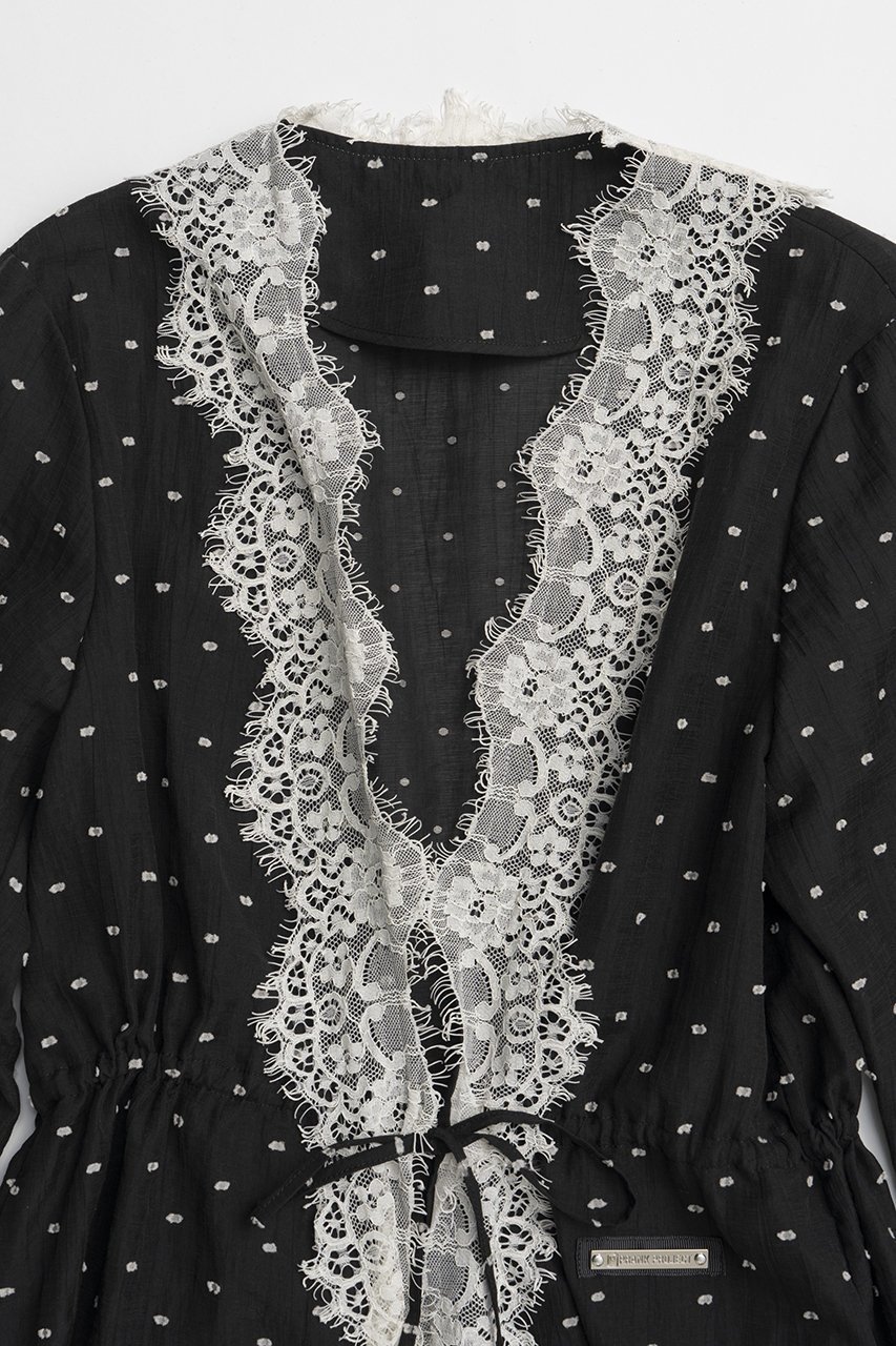 【プランク プロジェクト/PRANK PROJECT】のドットジャガードレースカーディガン / Dot Jacquard Lace Cardigan 人気、トレンドファッション・服の通販 founy(ファニー) 　ファッション　Fashion　レディースファッション　Fashion for Women　トップス・カットソー　Cut & Sew Tops　ニット　Knit Tops & Sweaters　カーディガン・羽織り　Layered Style Cardigans　おすすめ　Recommended / Our Picks　カーディガン　Cardigan, Knitwear　シアー　Sheer, See-Through　ジャカード／ジャガード　Jacquard, Woven Pattern　ドット　Polka Dot, Dot Pattern　リボン　Ribbon, Bow　レース　Lace, Lace Fabric　新作・新入荷　New Arrivals / New In　羽織　Haori, Light Jacket　other-3|ID: prp329100004932062 ipo3291000000037018023