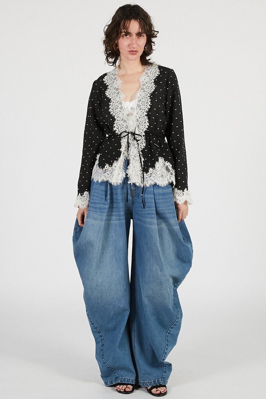 【プランク プロジェクト/PRANK PROJECT】のドットジャガードレースカーディガン / Dot Jacquard Lace Cardigan 人気、トレンドファッション・服の通販 founy(ファニー) 　ファッション　Fashion　レディースファッション　Fashion for Women　トップス・カットソー　Cut & Sew Tops　ニット　Knit Tops & Sweaters　カーディガン・羽織り　Layered Style Cardigans　おすすめ　Recommended / Our Picks　カーディガン　Cardigan, Knitwear　シアー　Sheer, See-Through　ジャカード／ジャガード　Jacquard, Woven Pattern　ドット　Polka Dot, Dot Pattern　リボン　Ribbon, Bow　レース　Lace, Lace Fabric　新作・新入荷　New Arrivals / New In　羽織　Haori, Light Jacket　other-8|ID: prp329100004932062 ipo3291000000037018028