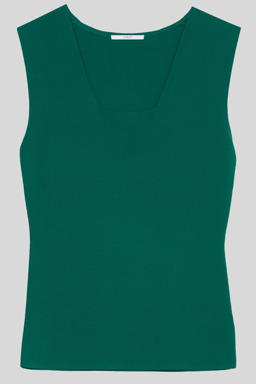 【イロット/IIROT】のスクエア ニット インテリア・キッズ・メンズ・レディースファッション・服の通販 founy(ファニー) 　ファッション　Fashion　レディースファッション　Fashion for Women　トップス・カットソー　Cut & Sew Tops　ニット　Knit Tops & Sweaters　カジュアルプルオーバー・ニットトップス　Pullovers & Knit Tops / Casual Pullovers　とろみ　Fluid, Flowy Fabric　なめらか　Smooth, Silky Texture　インナー　Innerwear　ジャケット　Jacket, Outerwear　スクエア　Square, Square Shape　タンク　Tank Top, Sleeveless Top　デコルテ　Décolleté, Neckline　バランス　Balance, Style Balance　夏　Summer　新作・新入荷　New Arrivals / New In　春　Spring　S/S・春夏　SS, Spring/Summer, Warm Season　グリーン|ID: prp329100004932063 ipo3291000000037018032
