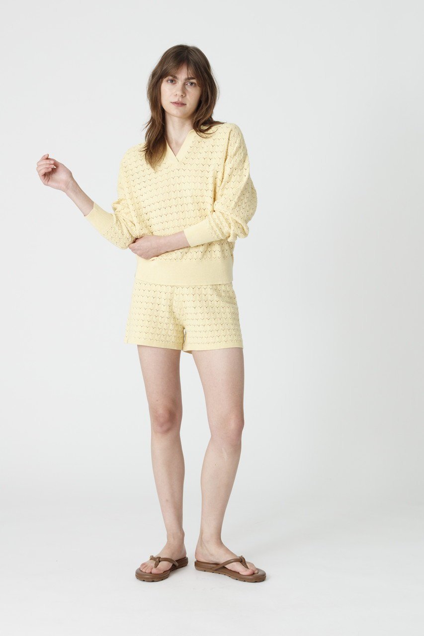 【ベアフット ドリームズ/BAREFOOT DREAMS】のヘザードコットン チューリップ ポインテル ショートパンツ 人気、トレンドファッション・服の通販 founy(ファニー) 　ファッション　Fashion　レディースファッション　Fashion for Women　パンツ　Pants & Trousers　ショートパンツ・ハーフパンツ　High-Waisted & Relaxed Shorts　ショート　Short, Short Length　チューリップ　Tube, Tube Top　フォルム　Silhouette, Form　リラックス　Relax, Relaxed Fit　夏　Summer　新作・新入荷　New Arrivals / New In　透かし　Cut-Out, Lacework　other-6|ID: prp329100004932074 ipo3291000000037018122