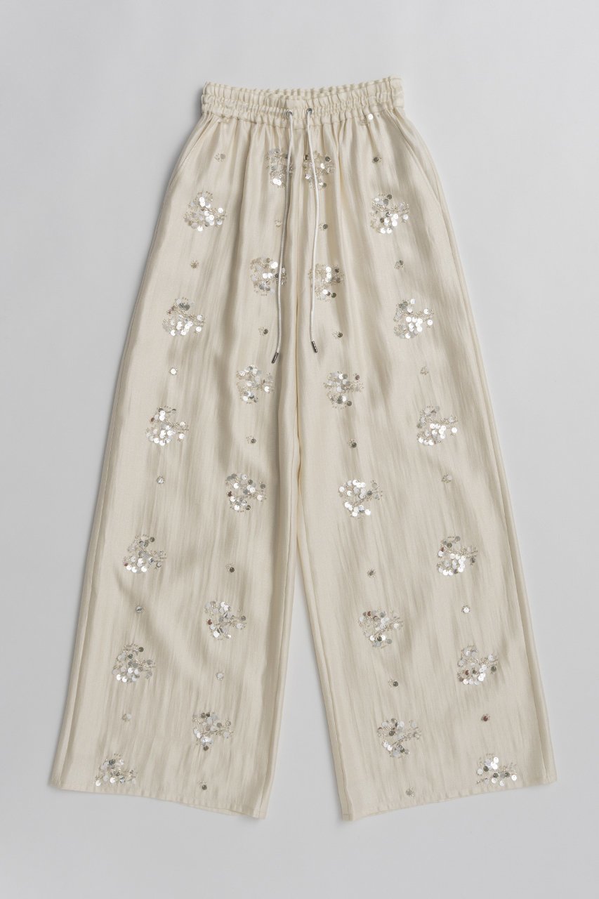 【プランク プロジェクト/PRANK PROJECT】のエンブロイダリーイージーパンツ / Embroidered Easy Pants インテリア・キッズ・メンズ・レディースファッション・服の通販 founy(ファニー) 　ファッション　Fashion　レディースファッション　Fashion for Women　パンツ　Pants & Trousers　スパンコール　Sequins, Sequin Embellishment　バランス　Balance, Style Balance　ボトム　Bottoms, Lower Wear　モチーフ　Motif, Design Theme　ワイド　Wide, Wide Fit　夏　Summer　新作・新入荷　New Arrivals / New In　WHT(ホワイト)|ID: prp329100004932079 ipo3291000000037018160