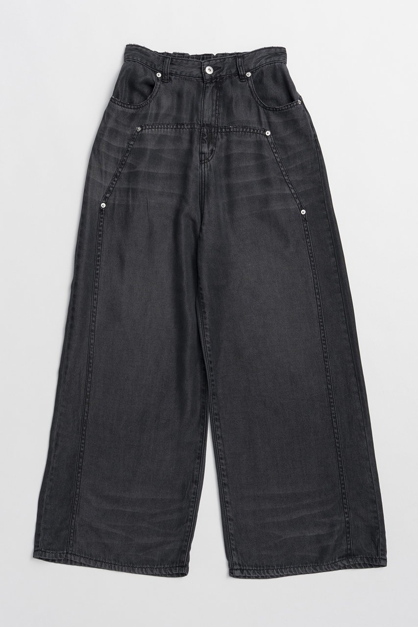 【プランク プロジェクト/PRANK PROJECT】のテンセルデニムワイドパンツ / Tencel Denim Wide Pants インテリア・キッズ・メンズ・レディースファッション・服の通販 founy(ファニー) 　ファッション　Fashion　レディースファッション　Fashion for Women　パンツ　Pants & Trousers　クラシック　Classic, Timeless Style　デニム　Denim, Jeans Material　ブリーチ　Bleach, Washed Finish　リアル　Real, Realistic　ワイド　Wide, Wide Fit　夏　Summer　新作・新入荷　New Arrivals / New In　BLK(ブラック)|ID: prp329100004932080 ipo3291000000037018169