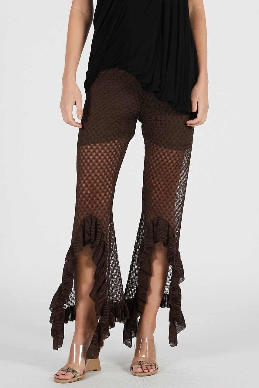 【プランク プロジェクト/PRANK PROJECT】のシアーニットフリルパンツ / Sheer Knit Frill Pants 人気、トレンドファッション・服の通販 founy(ファニー) 　ファッション　Fashion　レディースファッション　Fashion for Women　パンツ　Pants & Trousers　シアー　Sheer, See-Through　スリット　Slit, Slit Detail　セットアップ　Set-Up, Coordinated Outfit　フロント　Front, Front Design　レース　Lace, Lace Fabric　夏　Summer　新作・新入荷　New Arrivals / New In　other-7|ID: prp329100004932081 ipo3291000000037018185