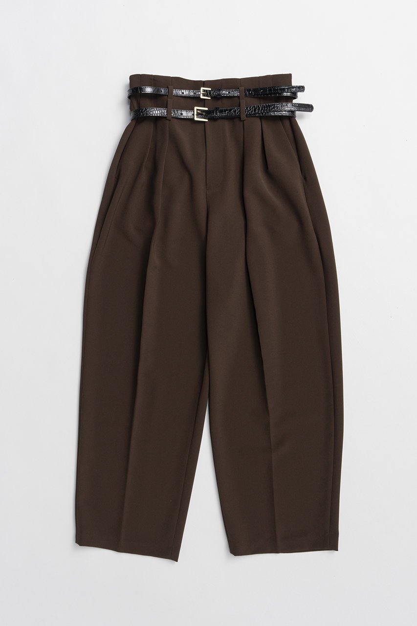 【プランク プロジェクト/PRANK PROJECT】のダブルベルトスラックス / Double Belt Slacks インテリア・キッズ・メンズ・レディースファッション・服の通販 founy(ファニー) 　ファッション　Fashion　レディースファッション　Fashion for Women　パンツ　Pants & Trousers　ベルト&ウエストマーク　Belts & Waist Accessories　コンパクト　Compact, Small Size　シンプル　Simple, Minimal　ストレート　Straight, Straight Cut　フロント　Front, Front Design　新作・新入荷　New Arrivals / New In　BRN(ブラウン)|ID: prp329100004932082 ipo3291000000037018189