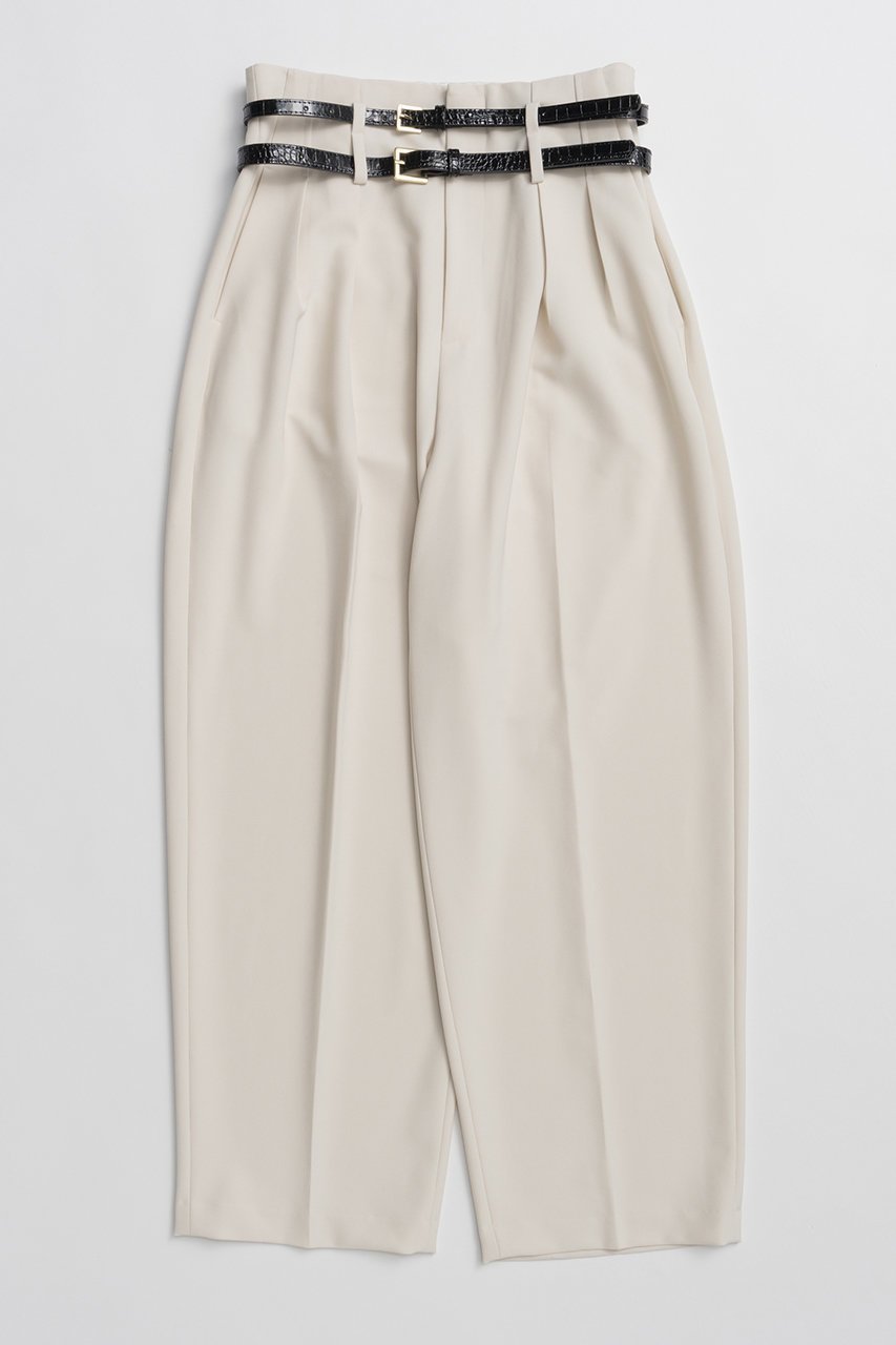 【プランク プロジェクト/PRANK PROJECT】のダブルベルトスラックス / Double Belt Slacks インテリア・キッズ・メンズ・レディースファッション・服の通販 founy(ファニー) 　ファッション　Fashion　レディースファッション　Fashion for Women　パンツ　Pants & Trousers　ベルト&ウエストマーク　Belts & Waist Accessories　コンパクト　Compact, Small Size　シンプル　Simple, Minimal　ストレート　Straight, Straight Cut　フロント　Front, Front Design　新作・新入荷　New Arrivals / New In　WHT(ホワイト)|ID: prp329100004932082 ipo3291000000037018190