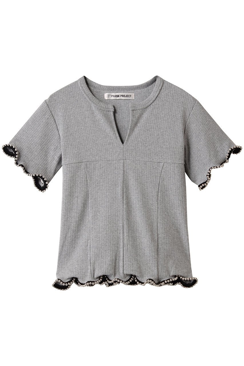 【プランク プロジェクト/PRANK PROJECT】のチェーンヘムトップ / Chain Hem Top 人気、トレンドファッション・服の通販 founy(ファニー) 　ファッション　Fashion　レディースファッション　Fashion for Women　トップス・カットソー　Cut & Sew Tops　シャツ・ブラウス・オフィスカジュアル　Elegant Blouses & Button-Ups　ロングTシャツ・Tシャツ　Longline T-Shirts & Tees　カットソー・ベーシックTシャツ　Cut-and-Sewn Tops / Stretch Tees & Basics　ウェーブ　Wavy Pattern　カッティング　Cutting Detail　ショート　Short, Short Length　スリーブ　Sleeve, Long Sleeve / Short Sleeve　チェーン　Chain, Chain Strap　デニム　Denim, Jeans Material　夏　Summer　 other-1|ID: prp329100004932093 ipo3291000000037018297