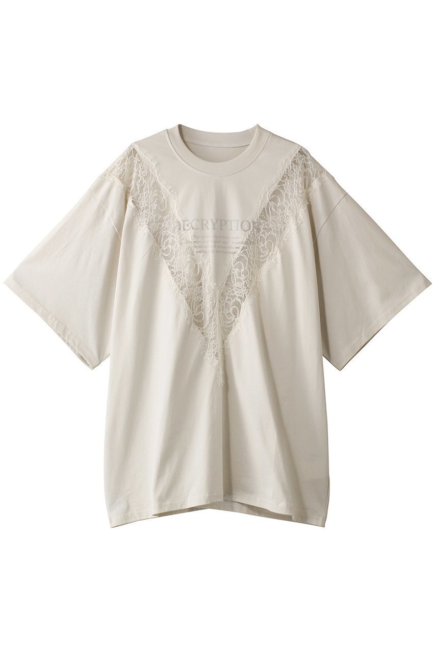 【プランク プロジェクト/PRANK PROJECT】のVカットレースロゴトップ / V Cut Lace Logo Top インテリア・キッズ・メンズ・レディースファッション・服の通販 founy(ファニー) 　ファッション　Fashion　レディースファッション　Fashion for Women　トップス・カットソー　Cut & Sew Tops　シャツ・ブラウス・オフィスカジュアル　Elegant Blouses & Button-Ups　ロングTシャツ・Tシャツ　Longline T-Shirts & Tees　カットソー・ベーシックTシャツ　Cut-and-Sewn Tops / Stretch Tees & Basics　おすすめ　Recommended / Our Picks　カットソー　Cut and Sewn Top　ショート　Short, Short Length　スリーブ　Sleeve, Long Sleeve / Short Sleeve　フロント　Front, Front Design　ブリーチ　Bleach, Washed Finish　プリント　Print, Printed Pattern　レース　Lace, Lace Fabric　WHT(ホワイト)|ID: prp329100004932097 ipo3291000000037018338