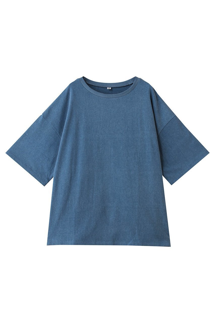 【ハー/HER.】のオーバーコットンTシャツ インテリア・キッズ・メンズ・レディースファッション・服の通販 founy(ファニー) 　ファッション　Fashion　レディースファッション　Fashion for Women　トップス・カットソー　Cut & Sew Tops　シャツ・ブラウス・オフィスカジュアル　Elegant Blouses & Button-Ups　ロングTシャツ・Tシャツ　Longline T-Shirts & Tees　カットソー・ベーシックTシャツ　Cut-and-Sewn Tops / Stretch Tees & Basics　ショート　Short, Short Length　スリーブ　Sleeve, Long Sleeve / Short Sleeve　ボックス　Boxy, Box Shape　ルーズ　Loose, Oversized　ブルー|ID: prp329100004932110 ipo3291000000037018472