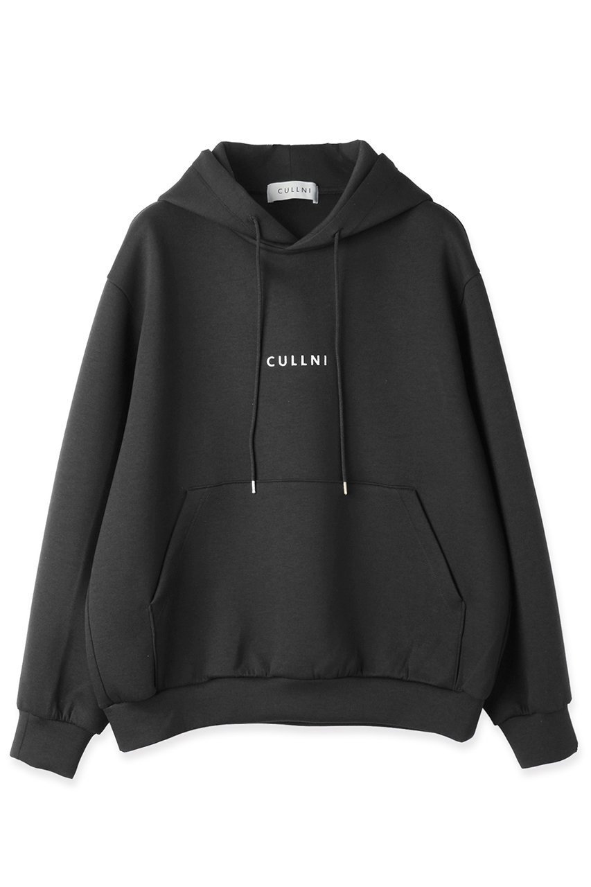 【クルニ/CULLNI】の【UNISEX】CULLNI Logo エンブロイダリー フーディー インテリア・キッズ・メンズ・レディースファッション・服の通販 founy(ファニー) 　ファッション　Fashion　レディースファッション　Fashion for Women　トップス・カットソー　Cut & Sew Tops　シャツ・ブラウス・オフィスカジュアル　Elegant Blouses & Button-Ups　レディースパーカー・カジュアルフーディー　Casual Hoodies & Sweatshirts　ロングTシャツ・Tシャツ　Longline T-Shirts & Tees　スウェット・クルーネックトップス　Sweatshirts & Crewnecks / Relaxed Fit Sweat Tops　カットソー・ベーシックTシャツ　Cut-and-Sewn Tops / Stretch Tees & Basics　ユニセックス　Unisex, Genderless　なめらか　Smooth, Silky Texture　エンブロイダリー　Embroidery Design　ベーシック　Basic, Essential　ポケット　Pocket, Pocket Detail　エレガント 上品　Elegant　定番　Standard, Basic Item　ブラック|ID: prp329100004932131 ipo3291000000037018649